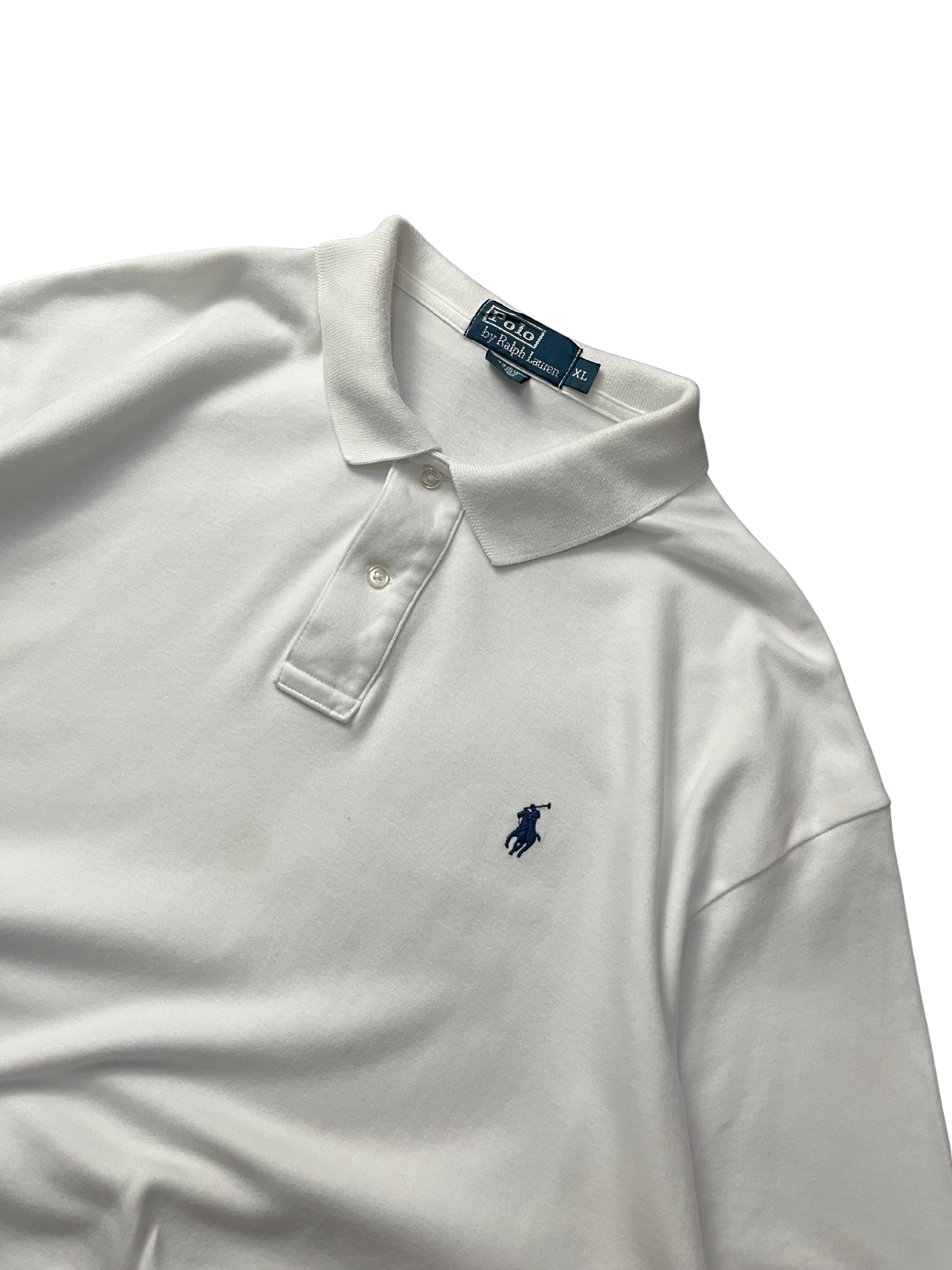 Polo Ralph Lauren classic fit cotton mesh polo shirt in white with a navy blue embroidered pony