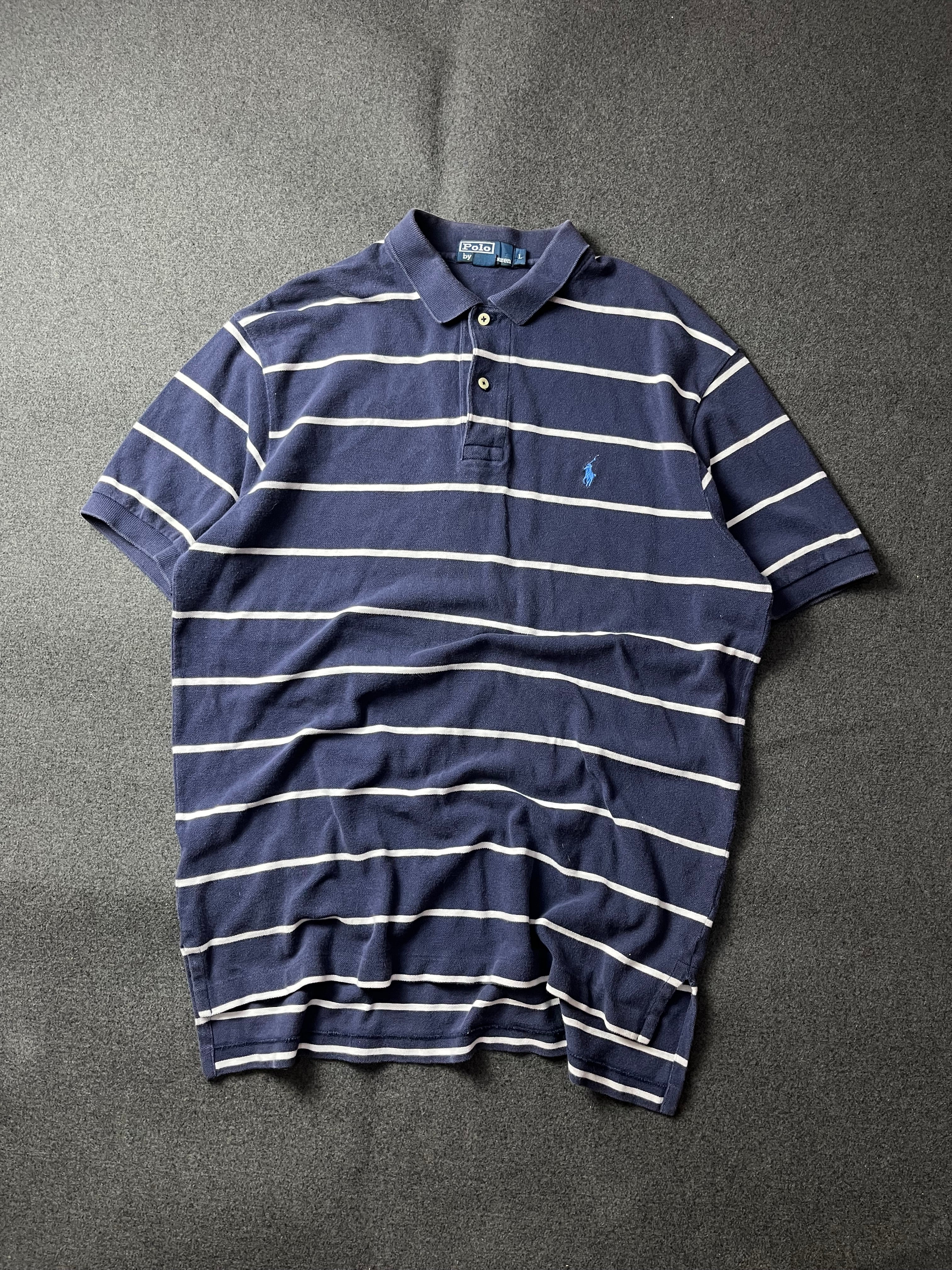 Polo Ralph Lauren Polo  Blue Striped Classic Pony Golf Casual