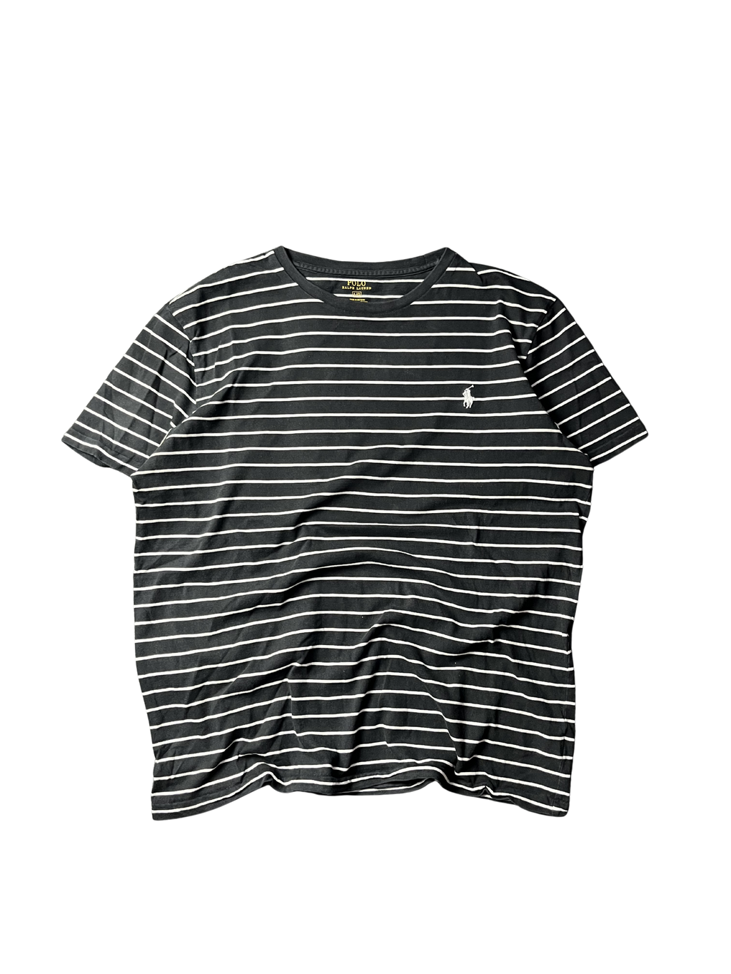 Polo Ralph Lauren  Black White Stripe Custom Slim Fit Preppy Casual