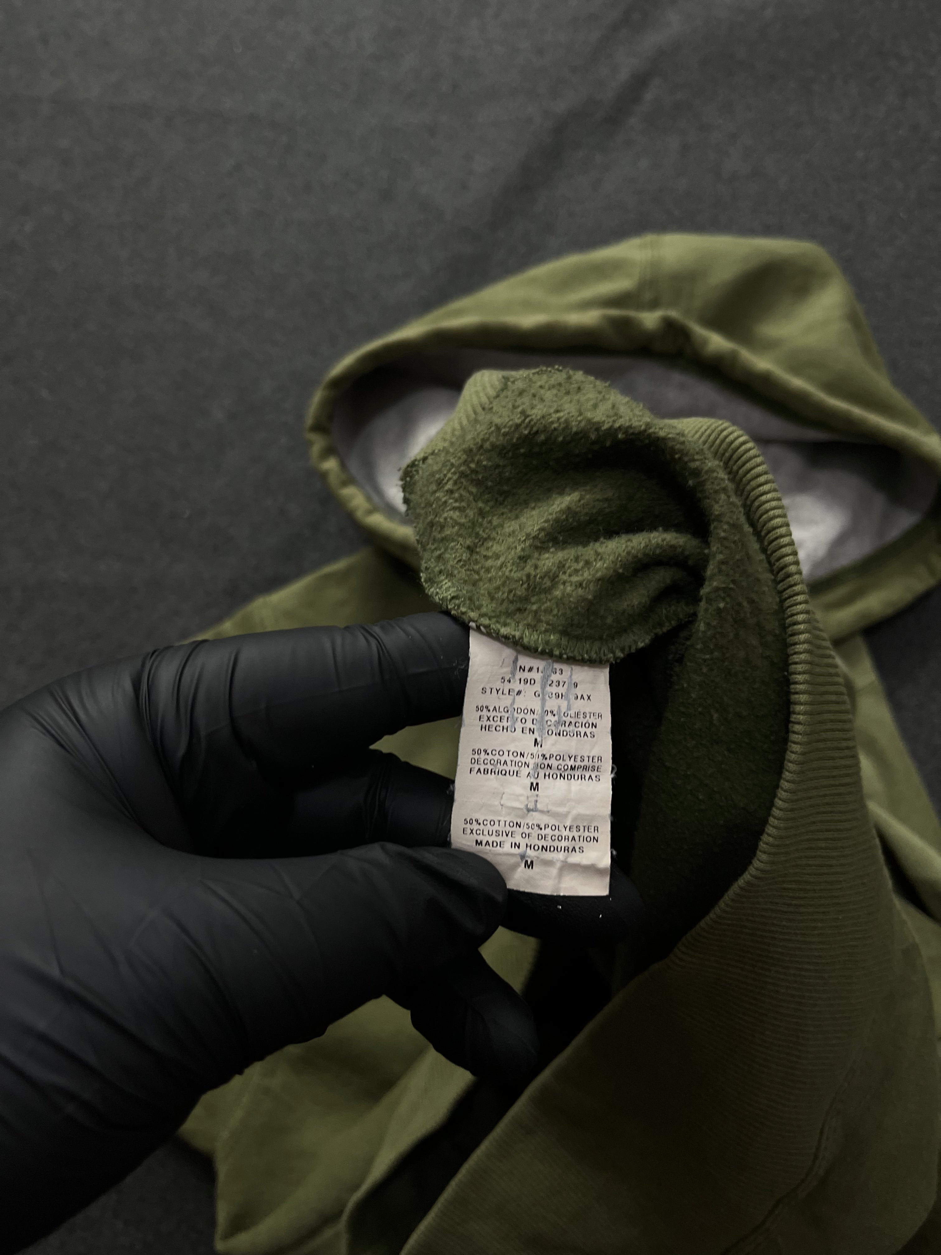 Champion Mens Powerblend Pullover Hoodie Chainstitch Cargo Olive