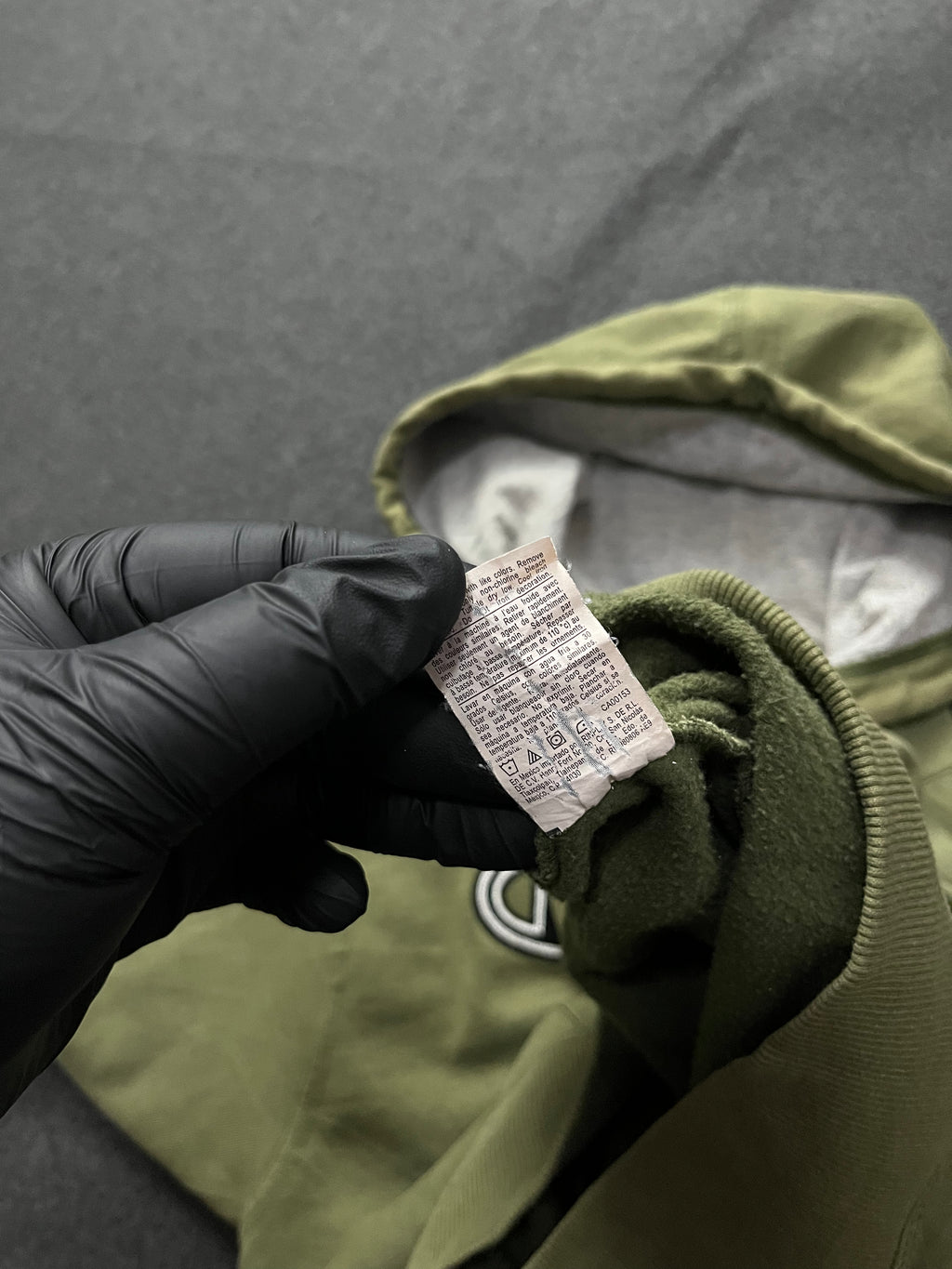 Champion Mens Powerblend Pullover Hoodie Chainstitch Cargo Olive