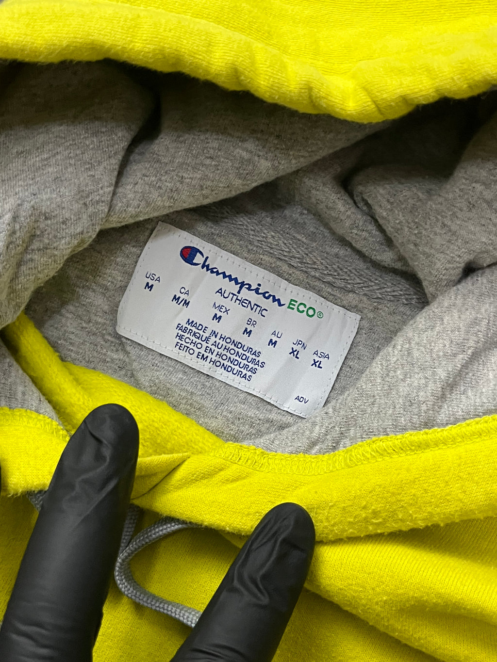 Champion Sweatshirt Mens Size Medium Adult Neon Yellow Soft Authentic Eco