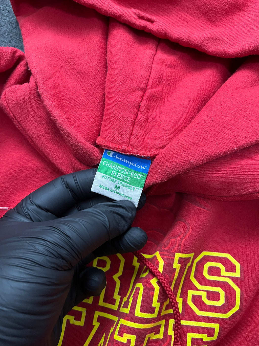 Champion Ferris State Bulldogs Mens Red Arch Name Long Sleeve Hoodie