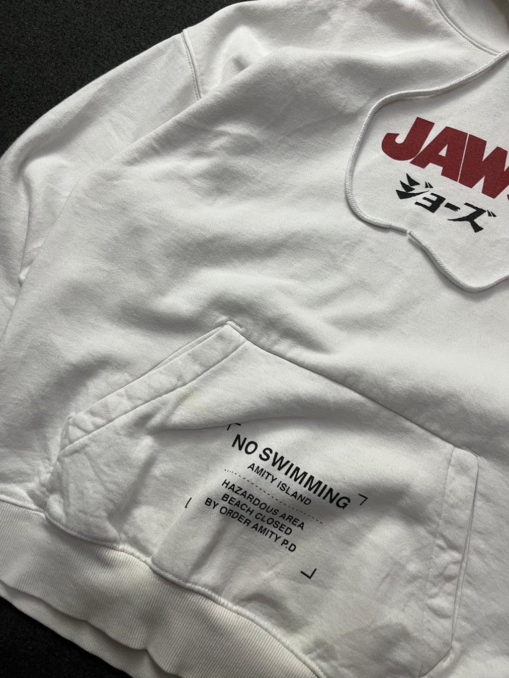 Retro Jaws x H&M White / Sharks Logo Hoodie Vintage Style