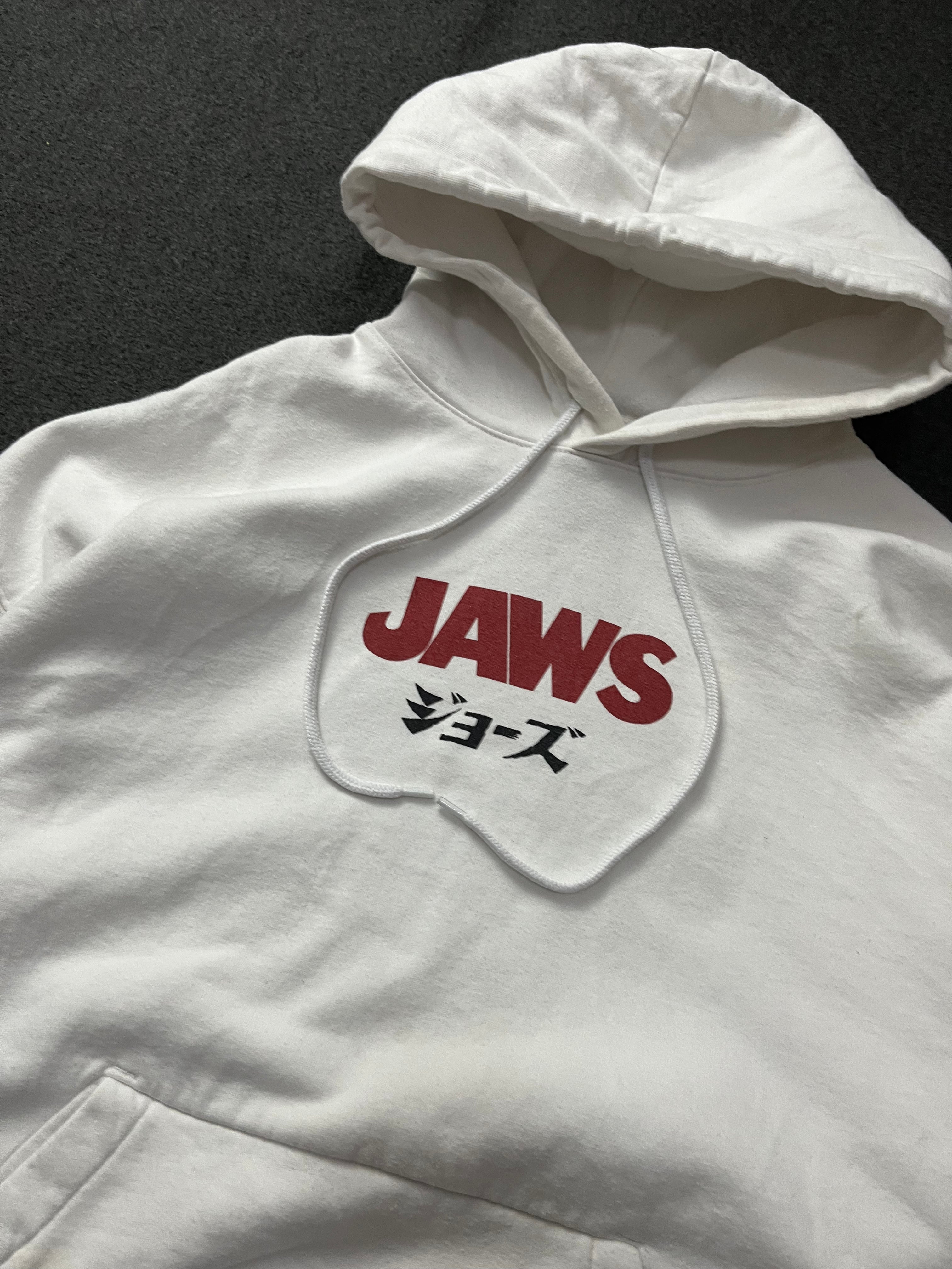 Retro Jaws x H&M White / Sharks Logo Hoodie Vintage Style