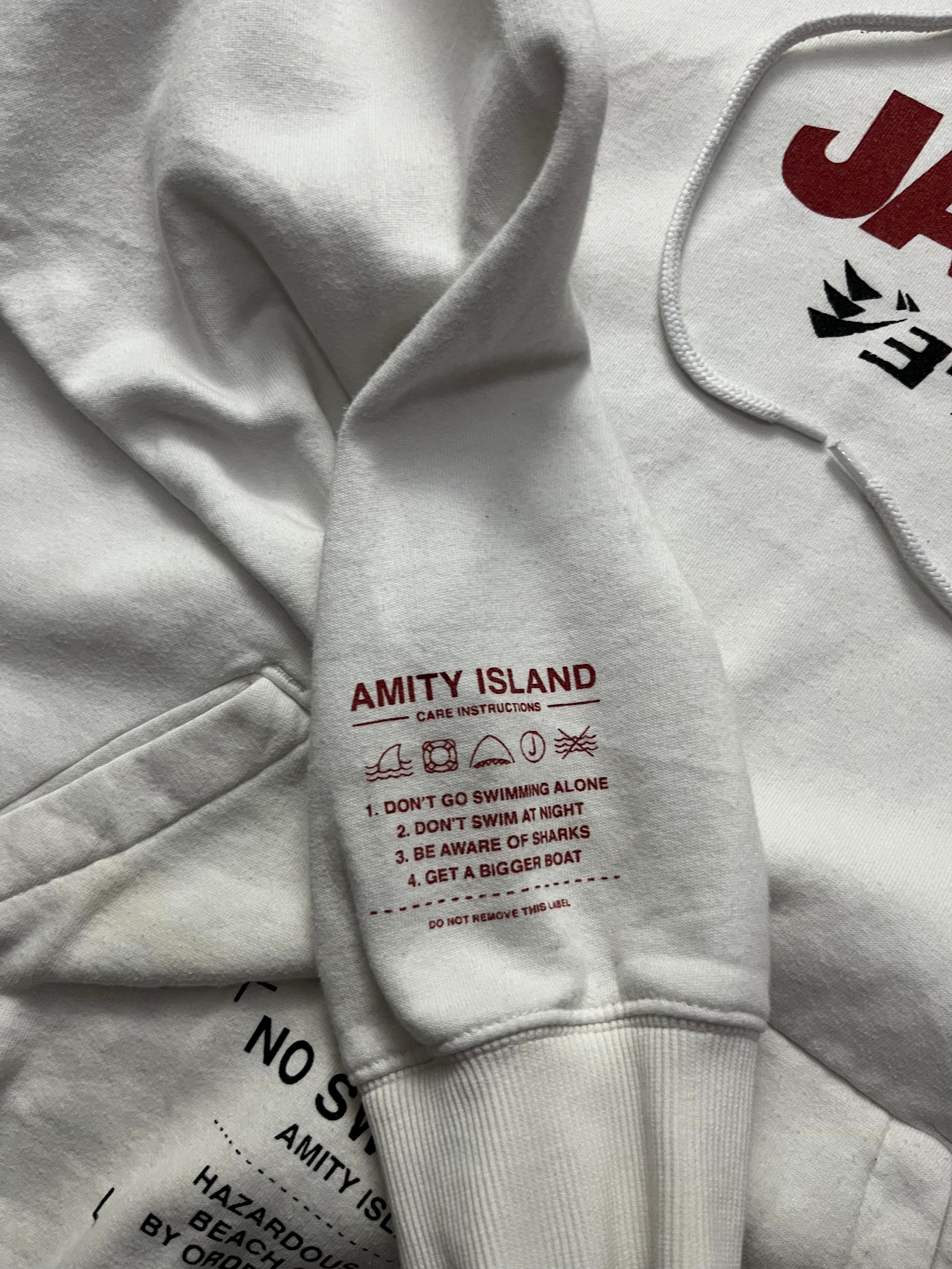 Retro Jaws x H&M White / Sharks Logo Hoodie Vintage Style