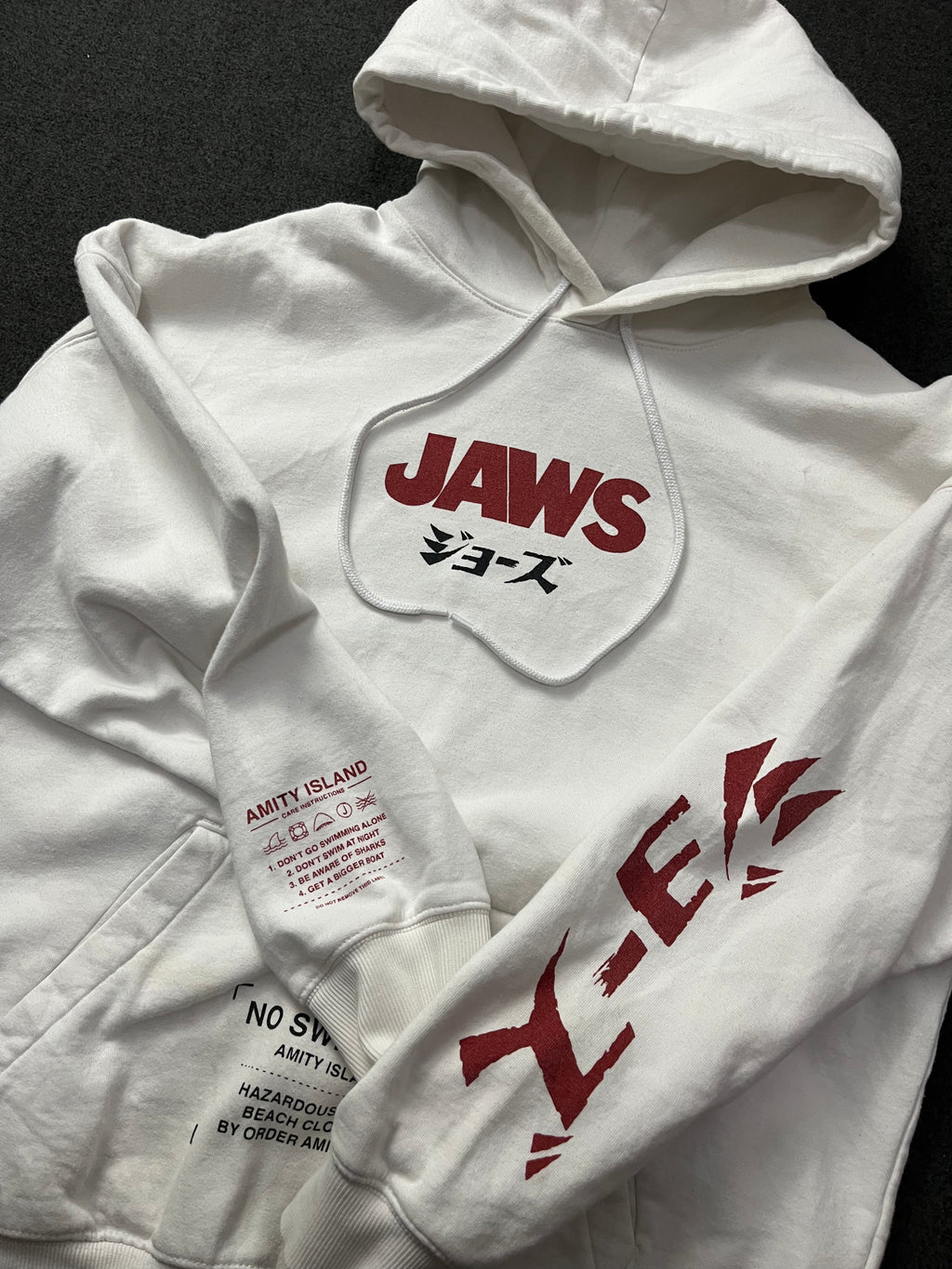 Retro Jaws x H&M White / Sharks Logo Hoodie Vintage Style