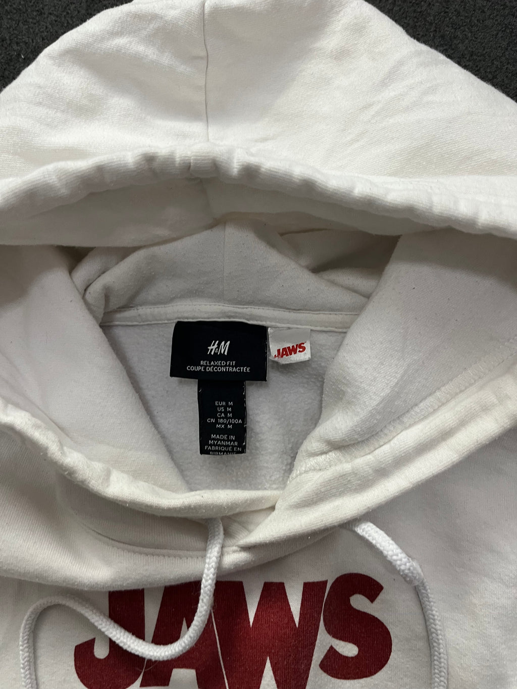 Retro Jaws x H&M White / Sharks Logo Hoodie Vintage Style