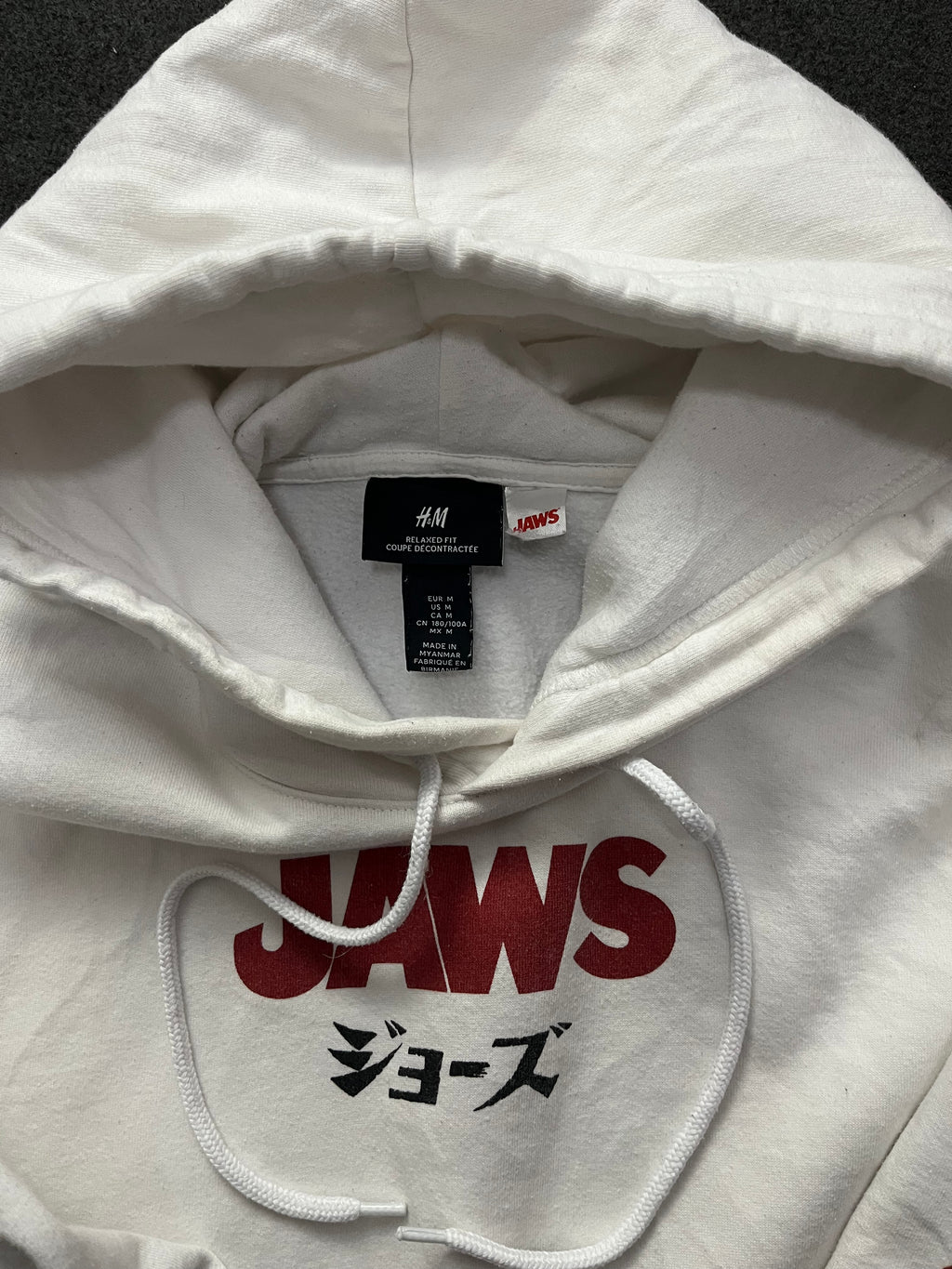 Retro Jaws x H&M White / Sharks Logo Hoodie Vintage Style