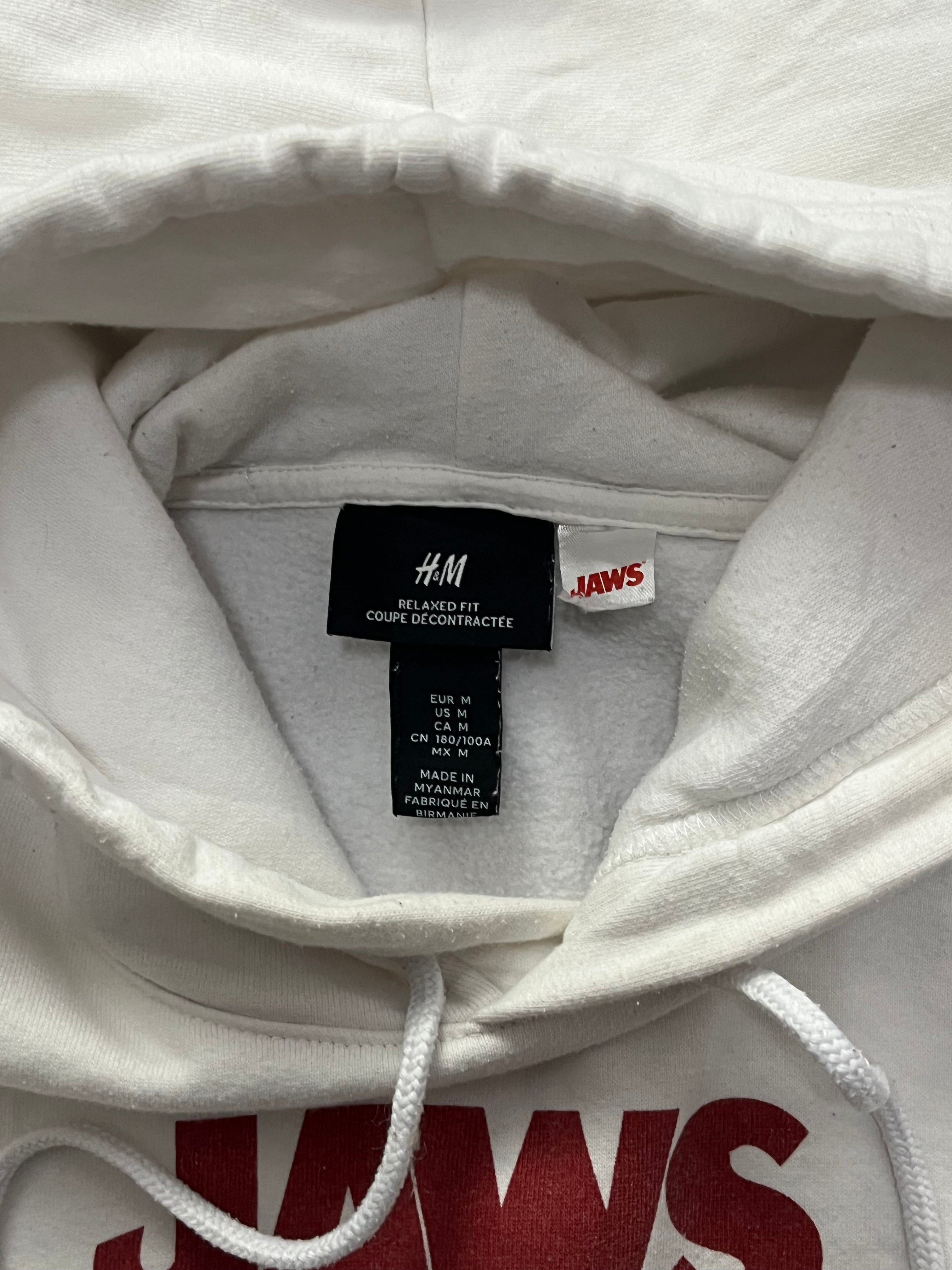 Retro Jaws x H&M White / Sharks Logo Hoodie Vintage Style