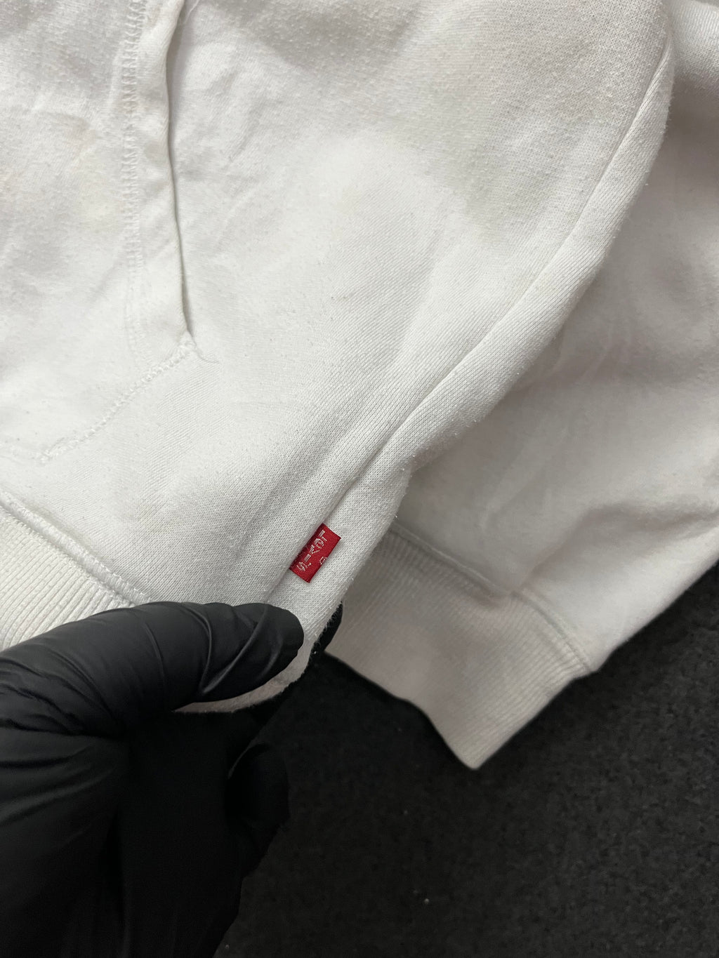 LEVI'S Mens Graphic Hoodie Jumper Medium White Cotton