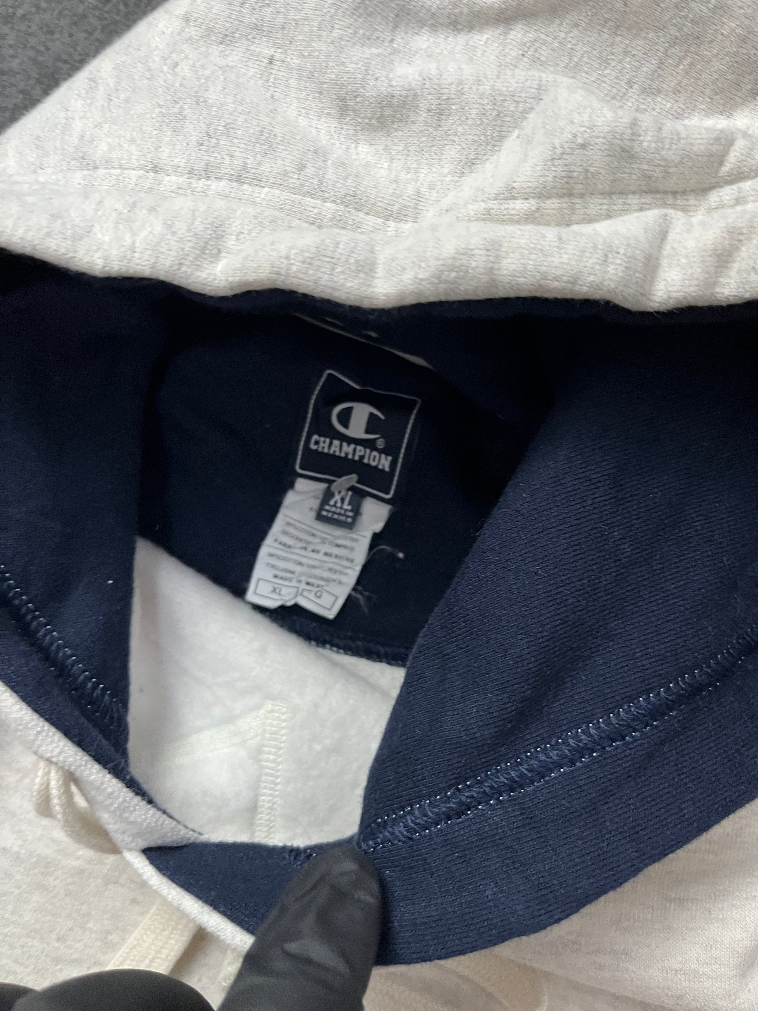 Vintage 1990s Grey Champion Small Logo Hoodie / Vintage Champion