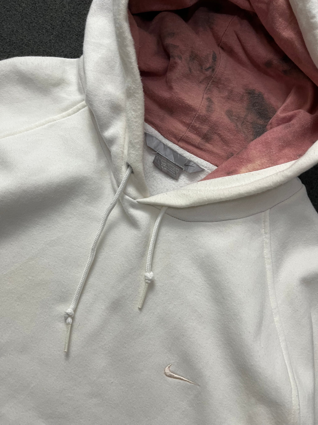 VINTAGE NIKE CLASSIC SWOOSH BEIGE HOODIE SWEATSHIRT 2000S