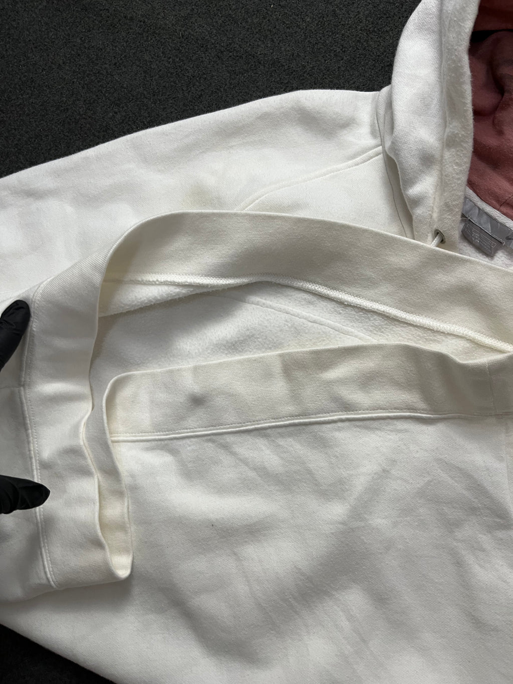 VINTAGE NIKE CLASSIC SWOOSH BEIGE HOODIE SWEATSHIRT 2000S