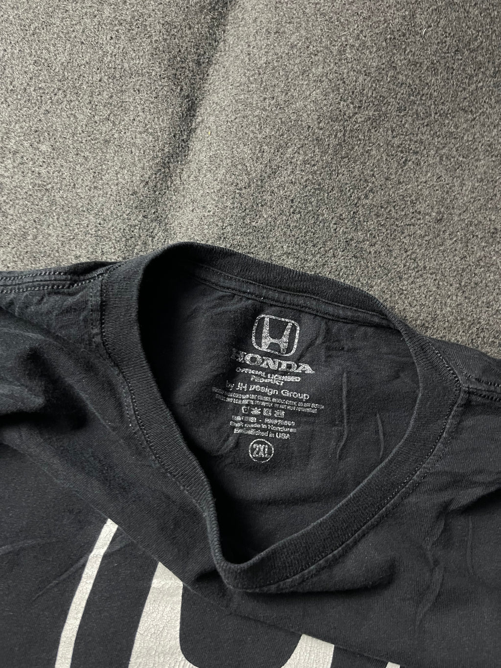 Honda Tall T-Shirt White Standard Logo Black Tee