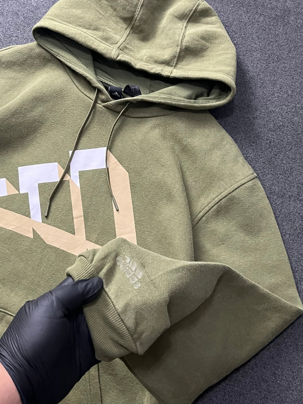 Adidas Originals Size Small Classic Pullover Hoodie Big Logo Olive Green