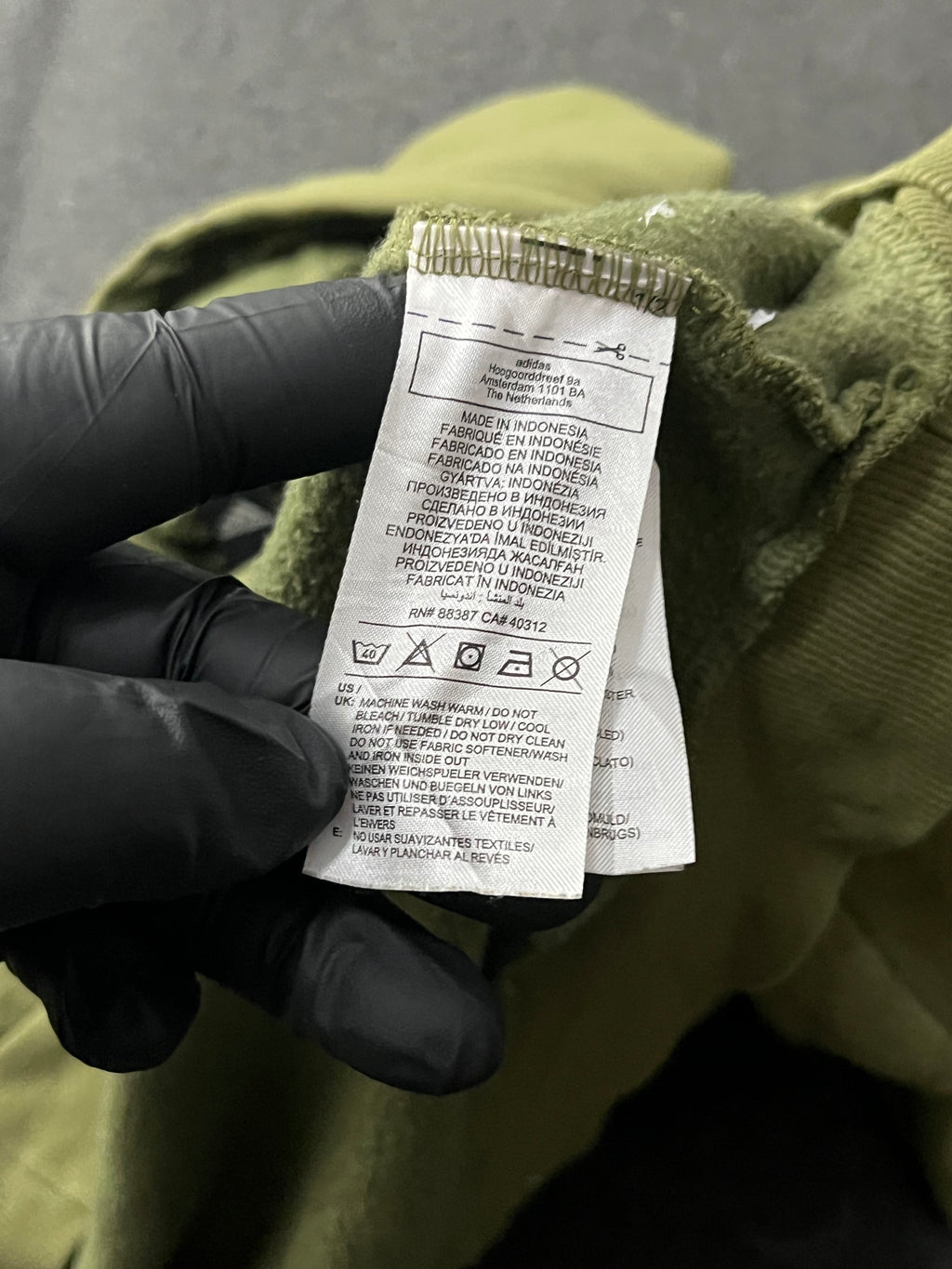 Adidas Originals Size Small Classic Pullover Hoodie Big Logo Olive Green