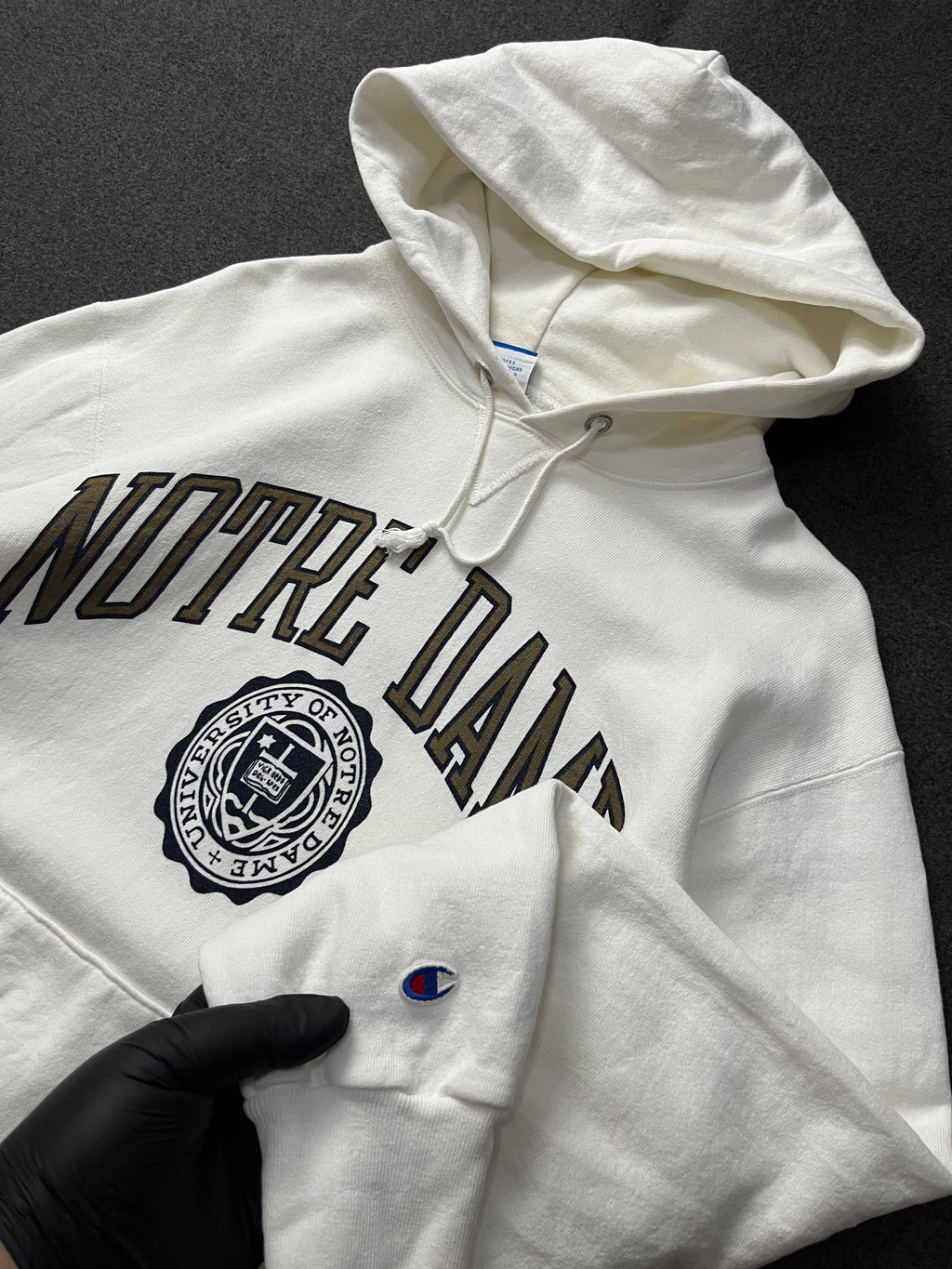 CHAMPION University Notre Dame Fighting Irish Hoodie Sweatshirt 90s