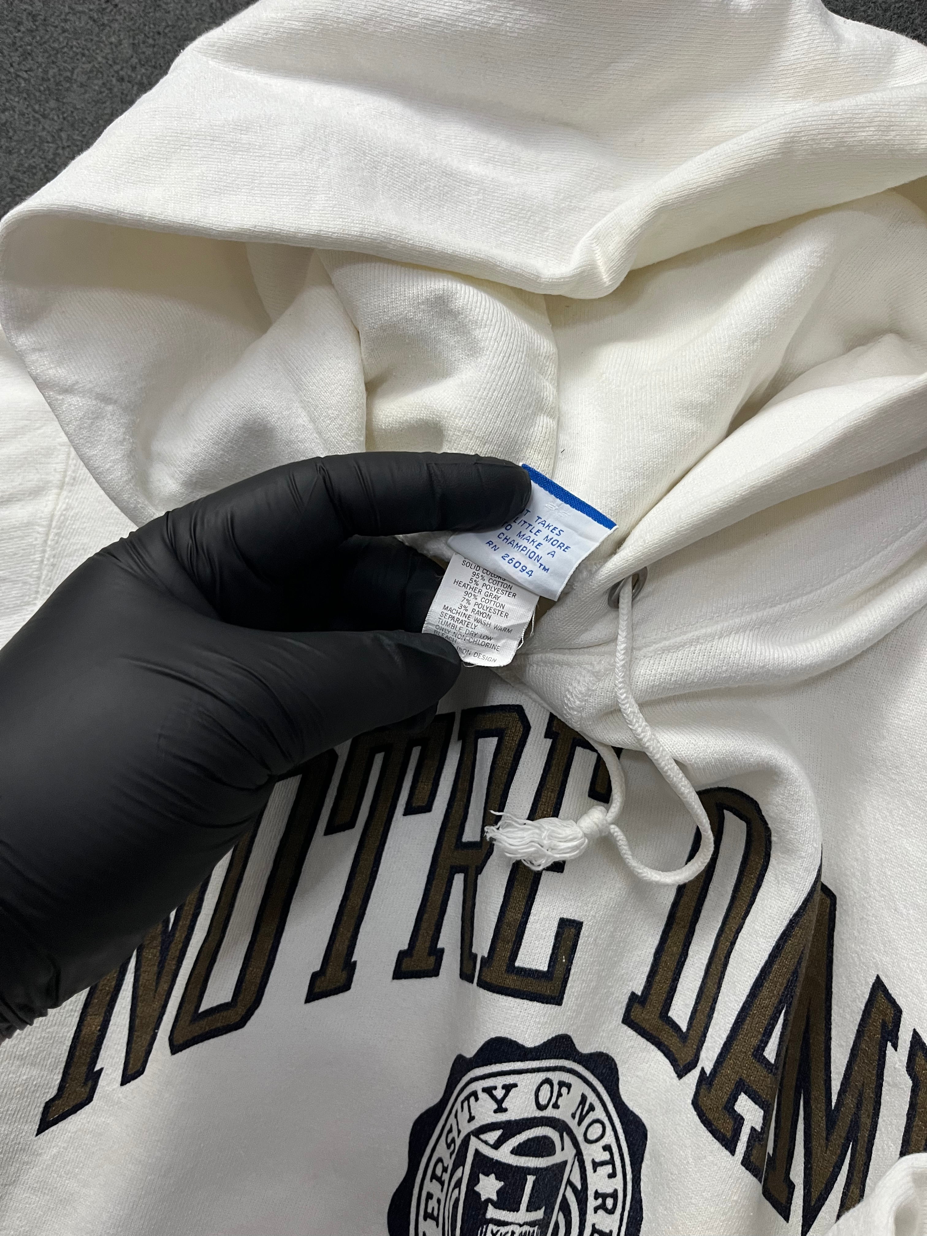 CHAMPION University Notre Dame Fighting Irish Hoodie Sweatshirt 90s