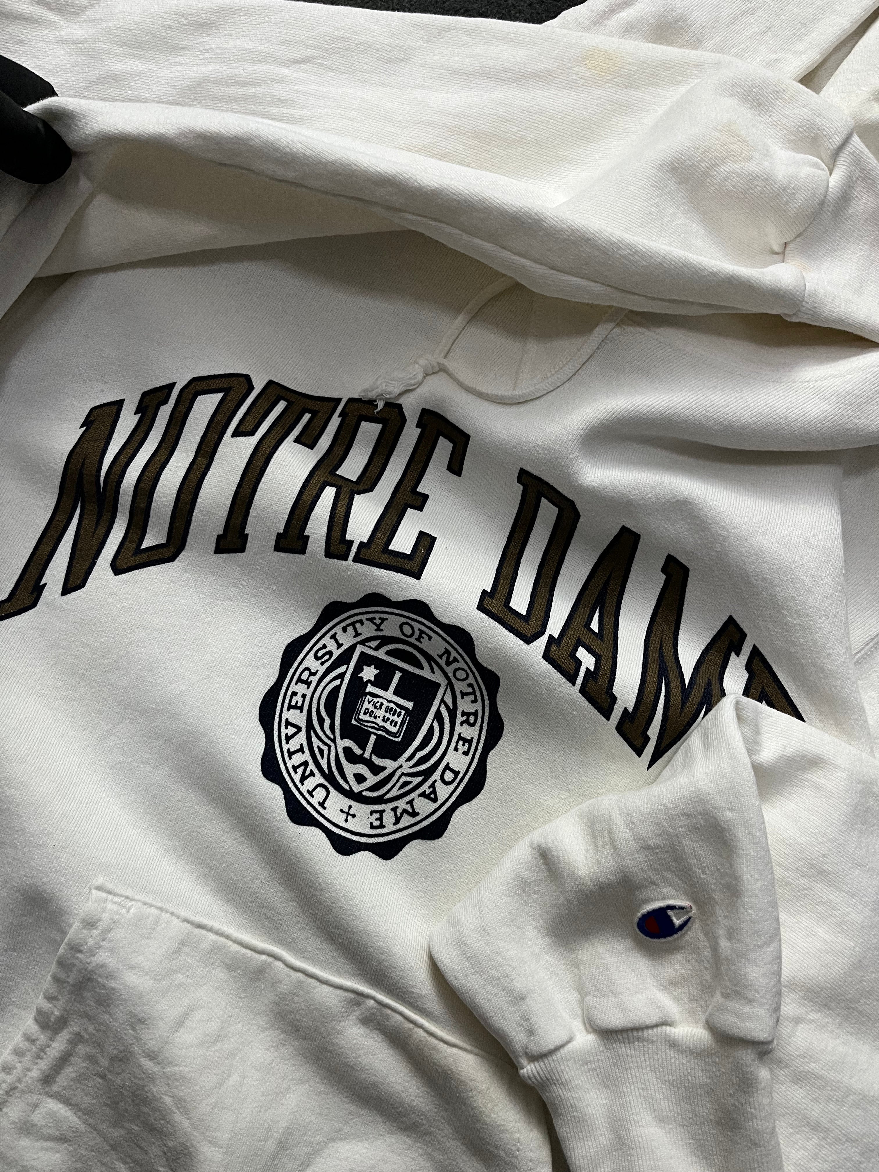 CHAMPION University Notre Dame Fighting Irish Hoodie Sweatshirt 90s