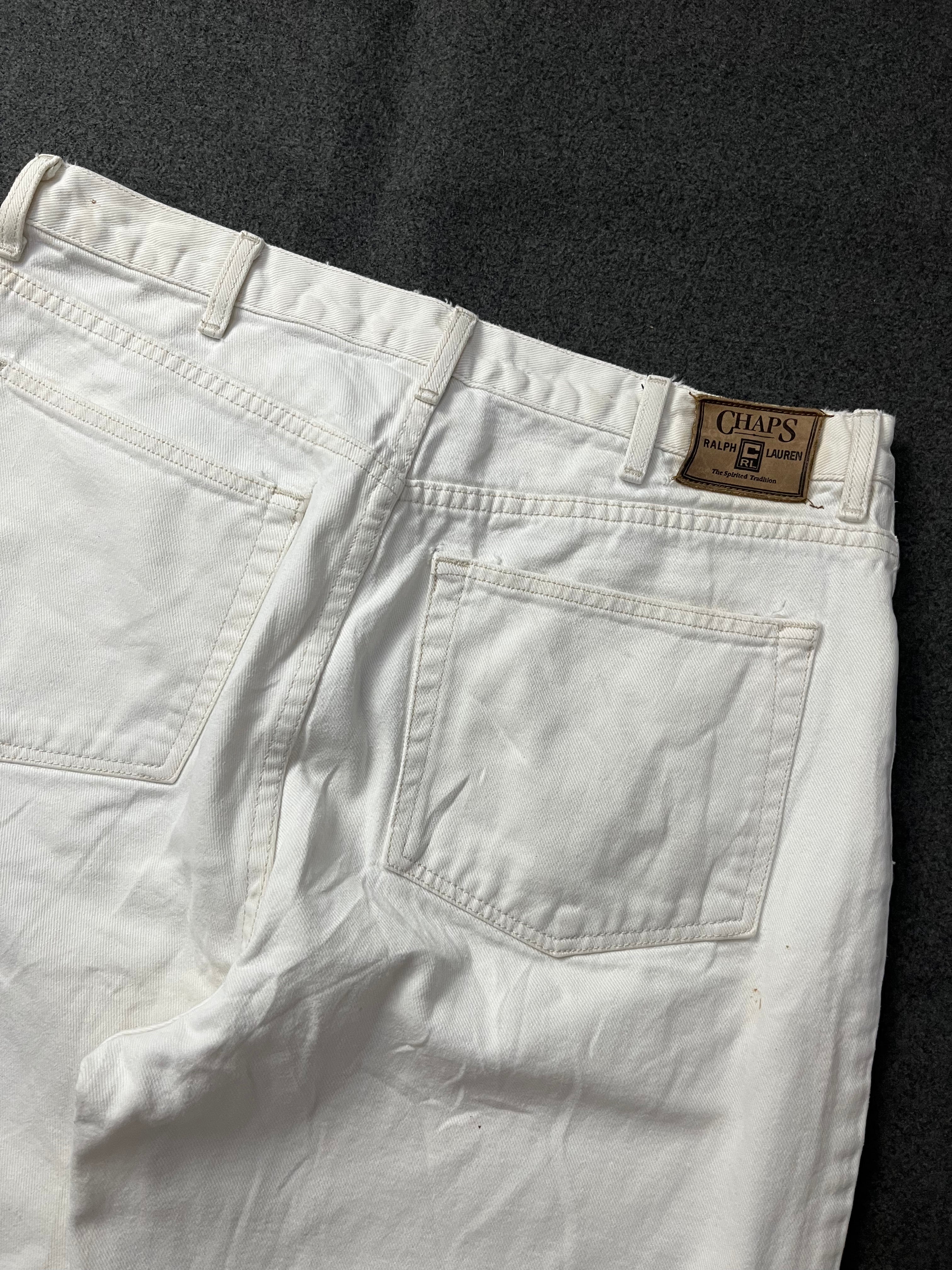 Vintage Ralph Lauren Chaps 90's Cream White Denim Shorts