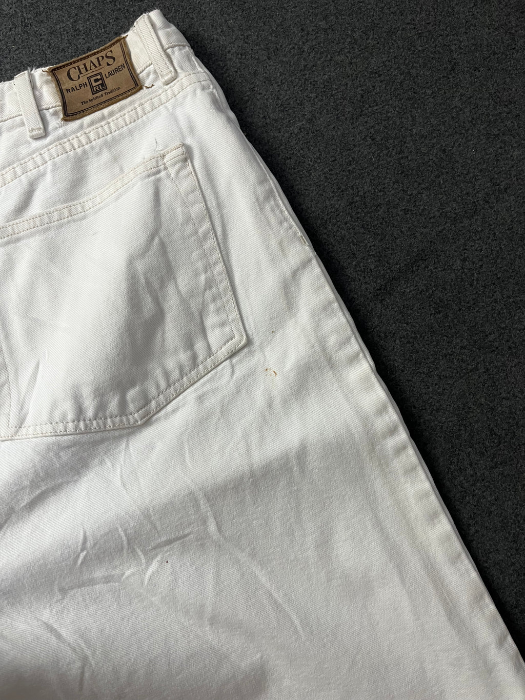 Vintage Ralph Lauren Chaps 90's Cream White Denim Shorts