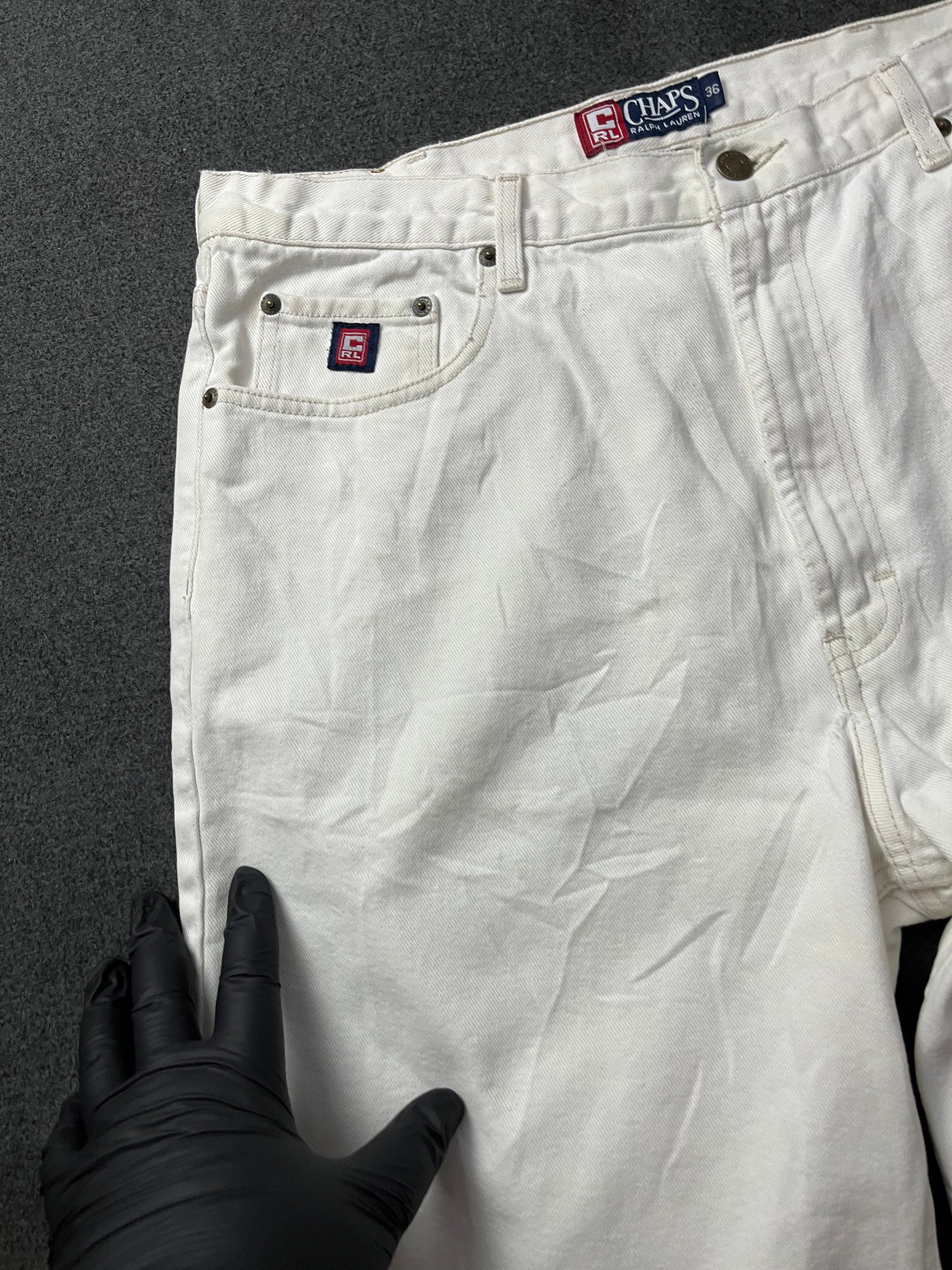 Vintage Ralph Lauren Chaps 90's Cream White Denim Shorts