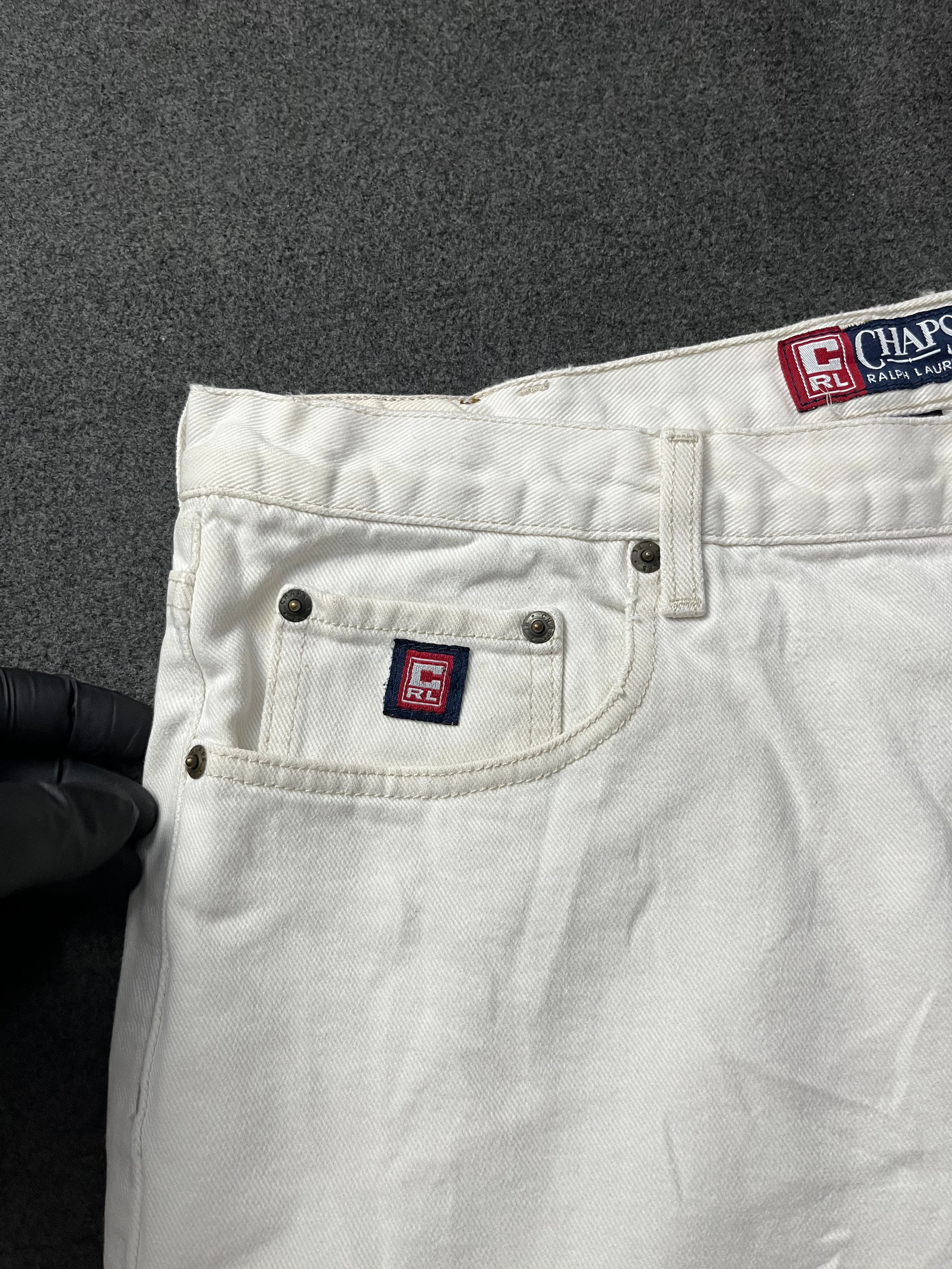 Vintage Ralph Lauren Chaps 90's Cream White Denim Shorts