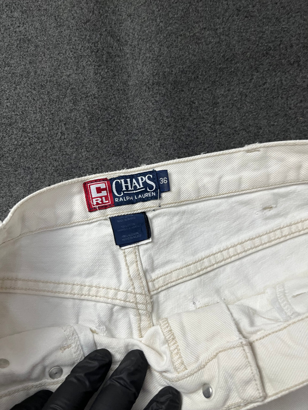 Vintage Ralph Lauren Chaps 90's Cream White Denim Shorts