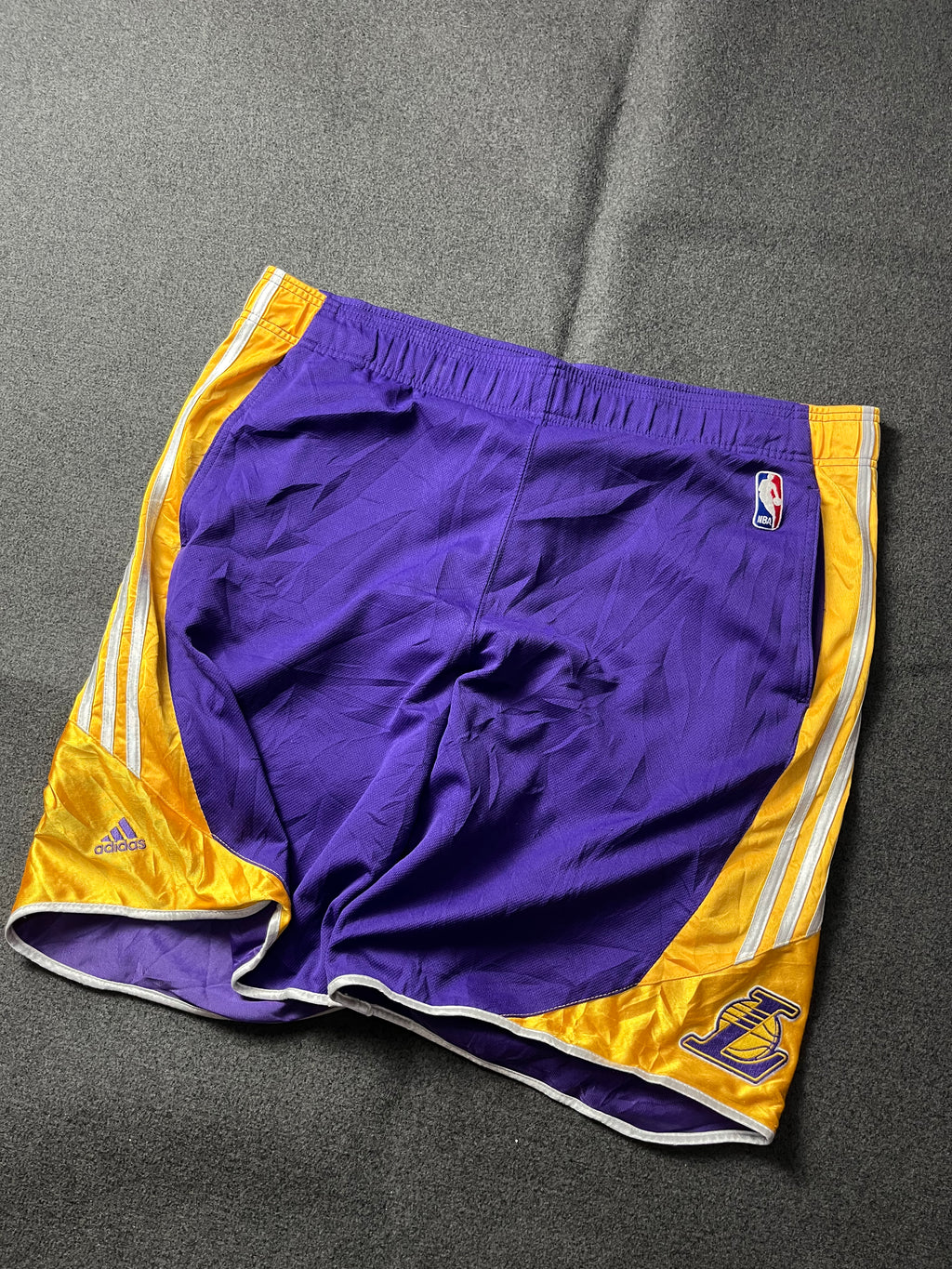 Adidas Men's Purple and Yellow Shorts