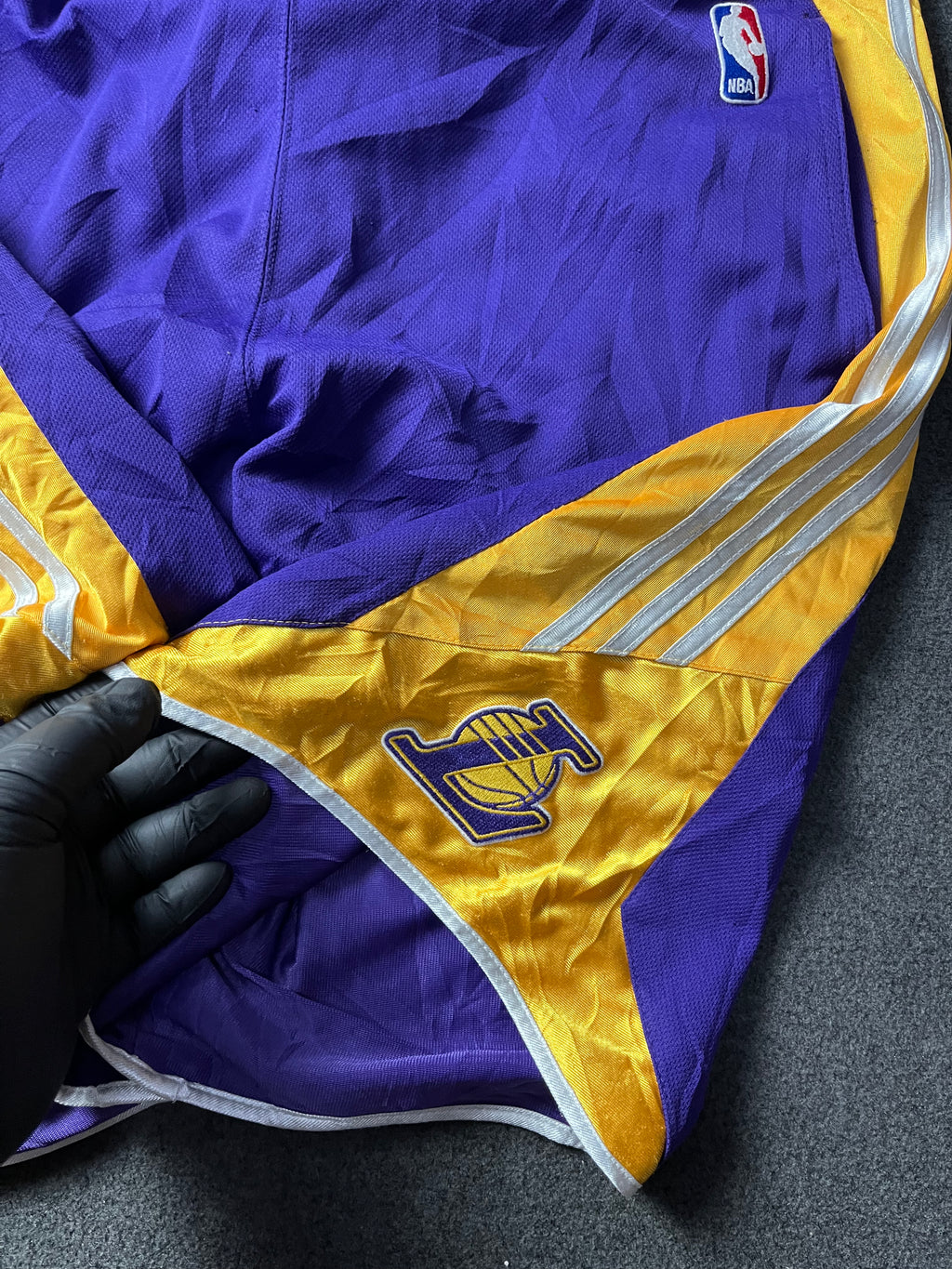 Adidas Men's Purple and Yellow Shorts