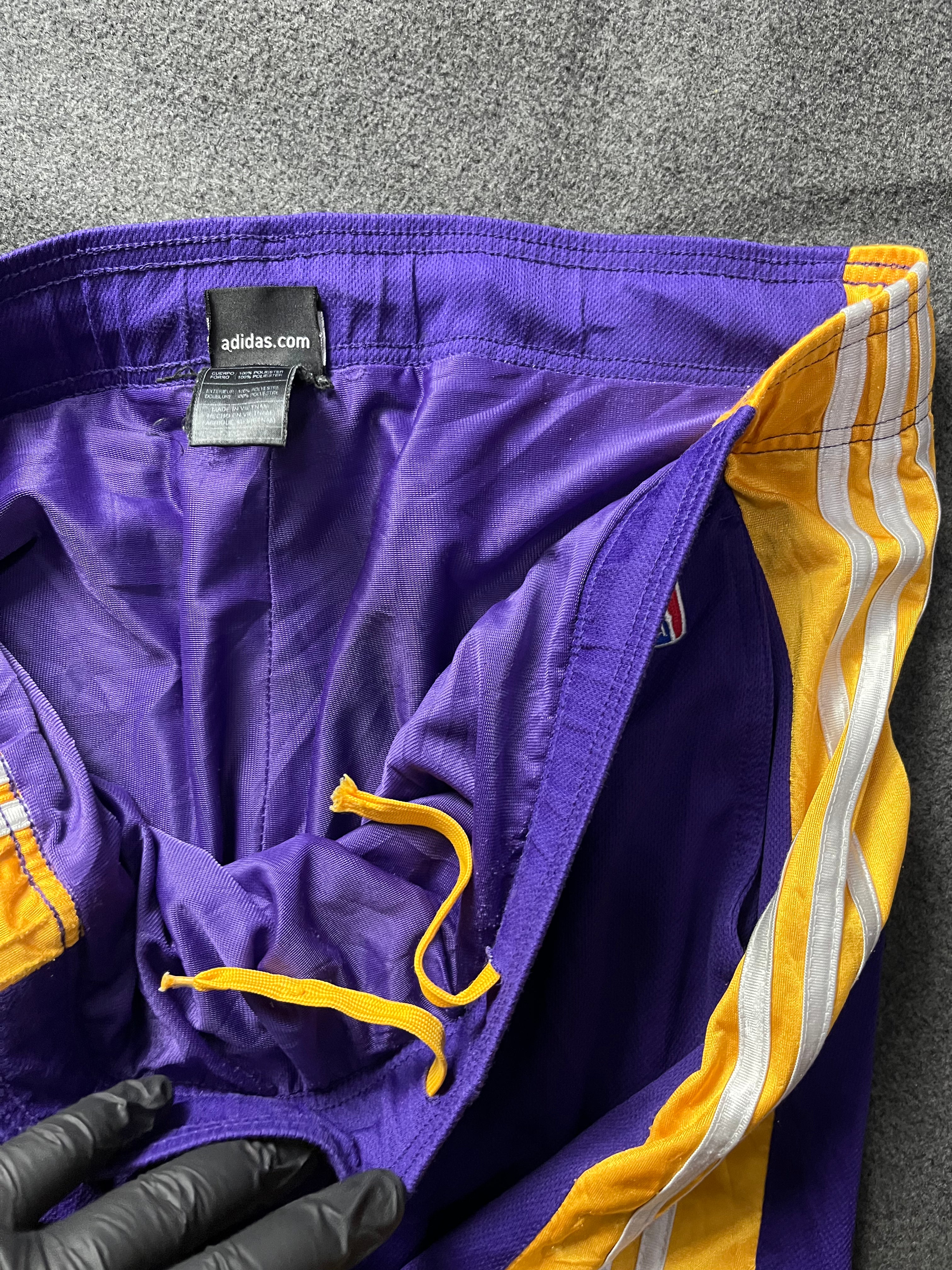Adidas Men's Purple and Yellow Shorts