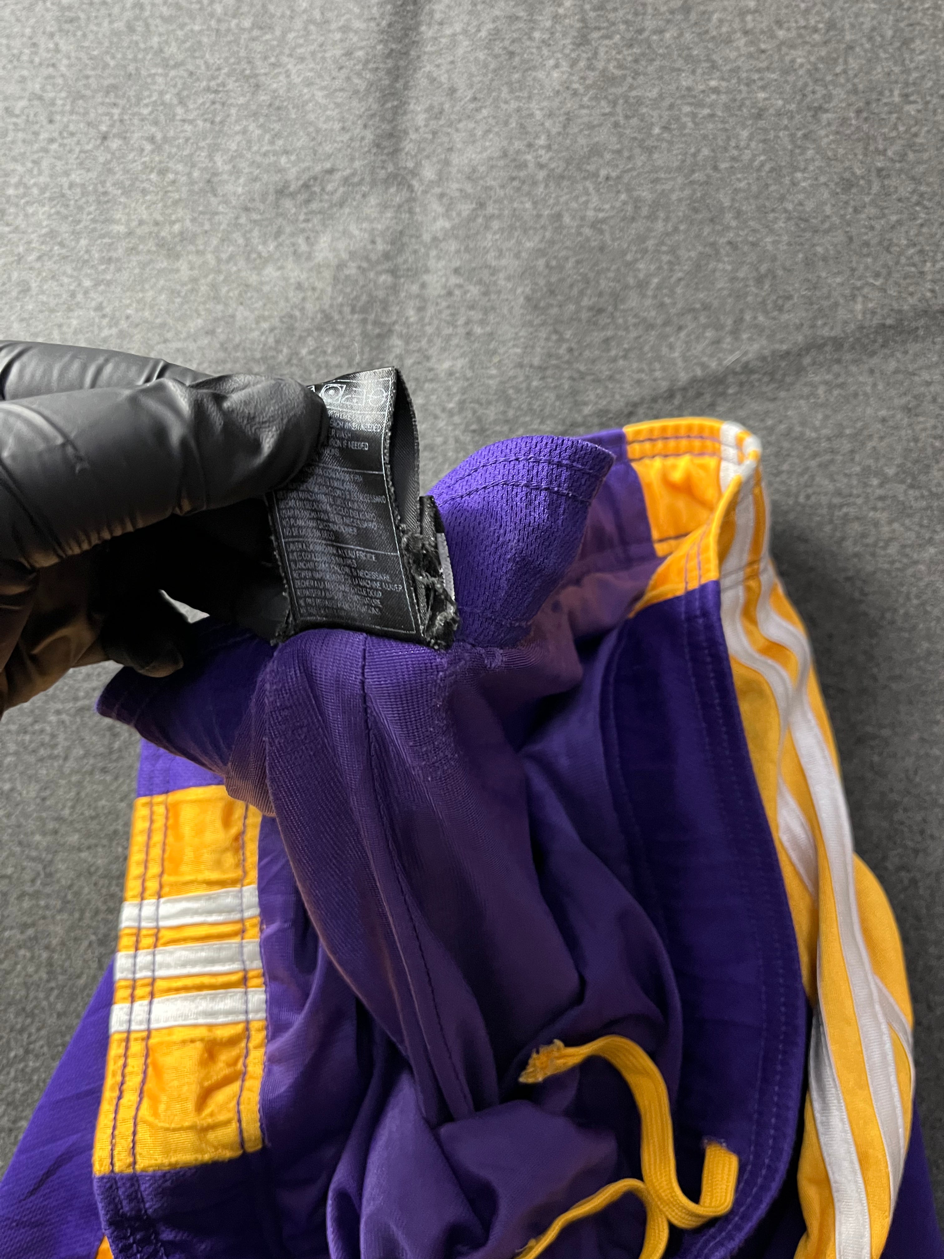 Adidas Men's Purple and Yellow Shorts