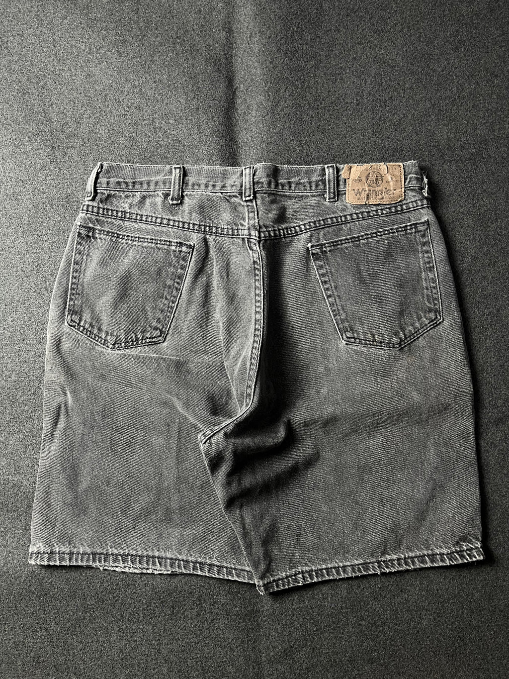 Vintage 90s Wrangler Baggy Light Wash Black Denim Jorts