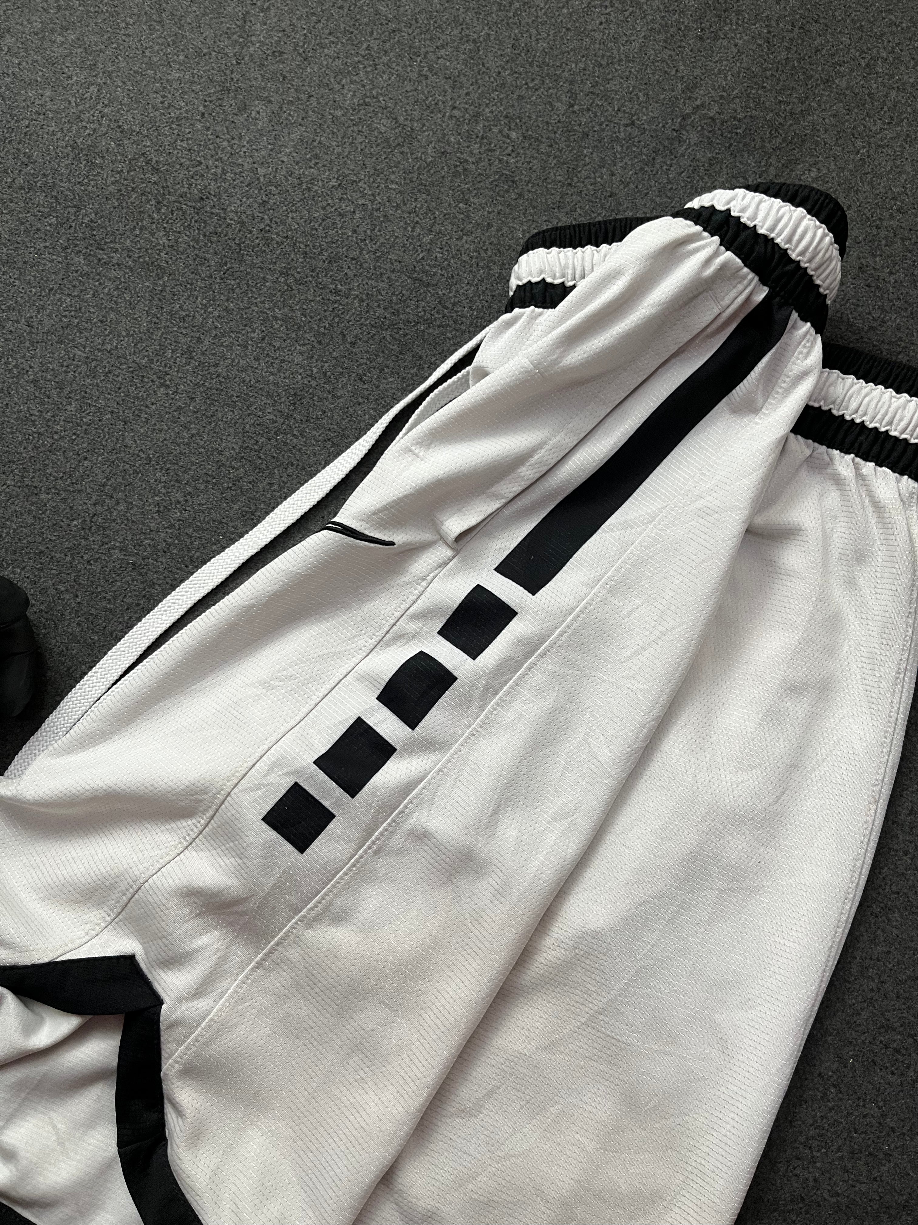 Nike Dri-fit Elite Men's Stripe Basketball Shorts White/Black