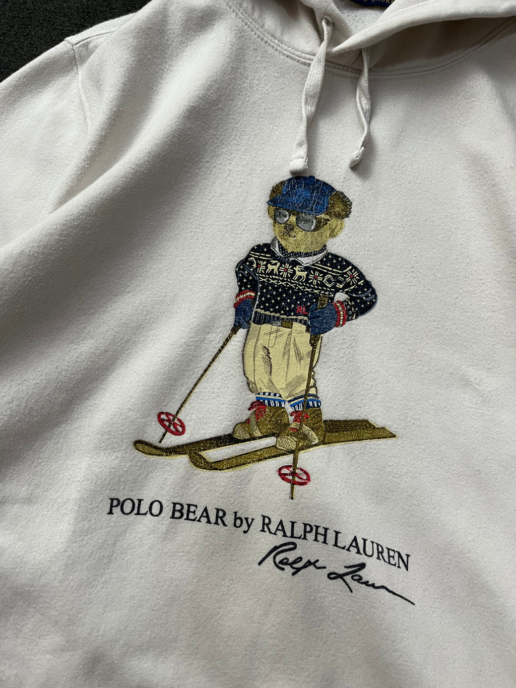 Polo Ralph Lauren Ski Polo Bear Fleece Hoodie White Pullover NWT