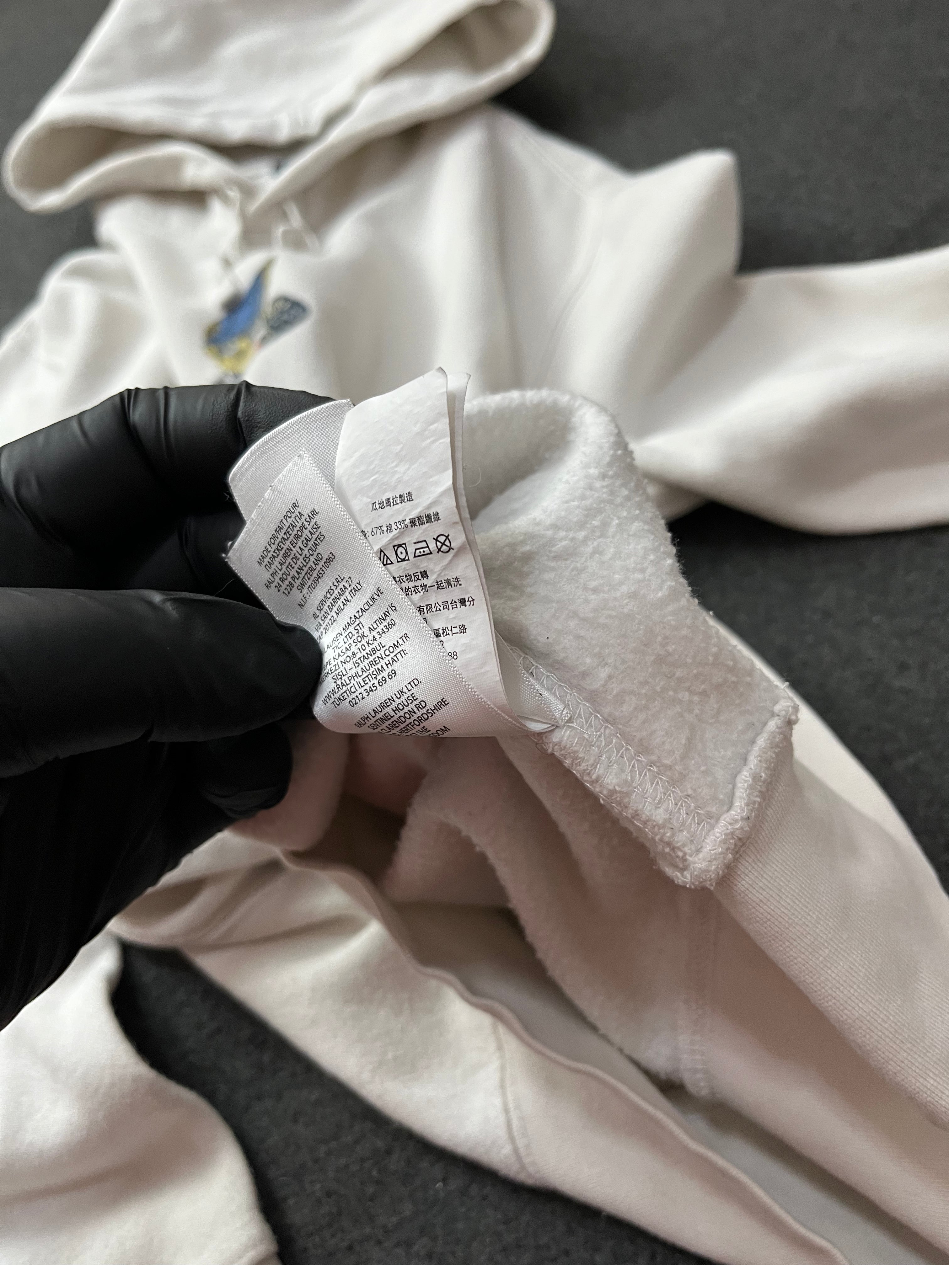 Polo Ralph Lauren Ski Polo Bear Fleece Hoodie White Pullover NWT