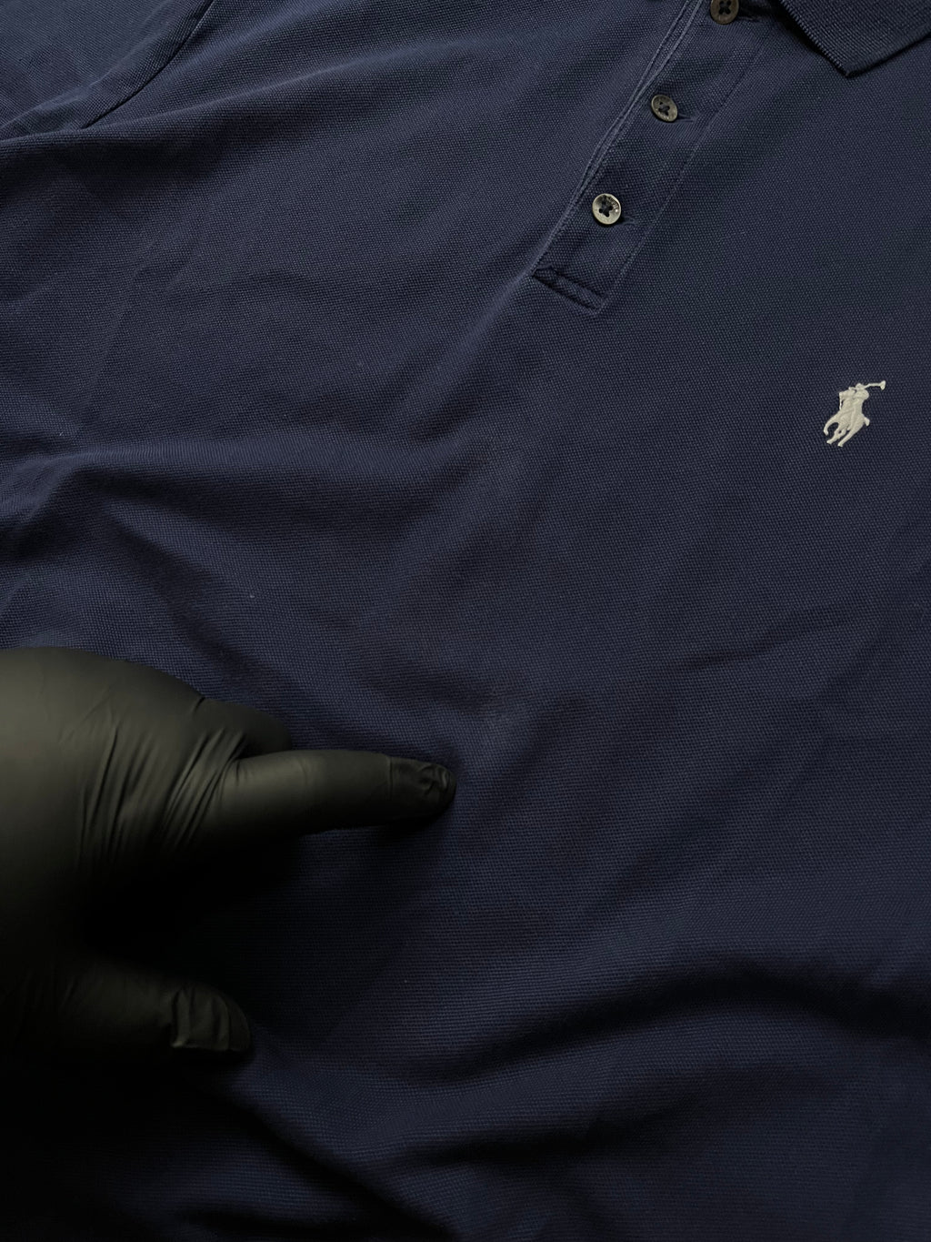 Polo Ralph Lauren icon logo textured cotton knit polo in navy