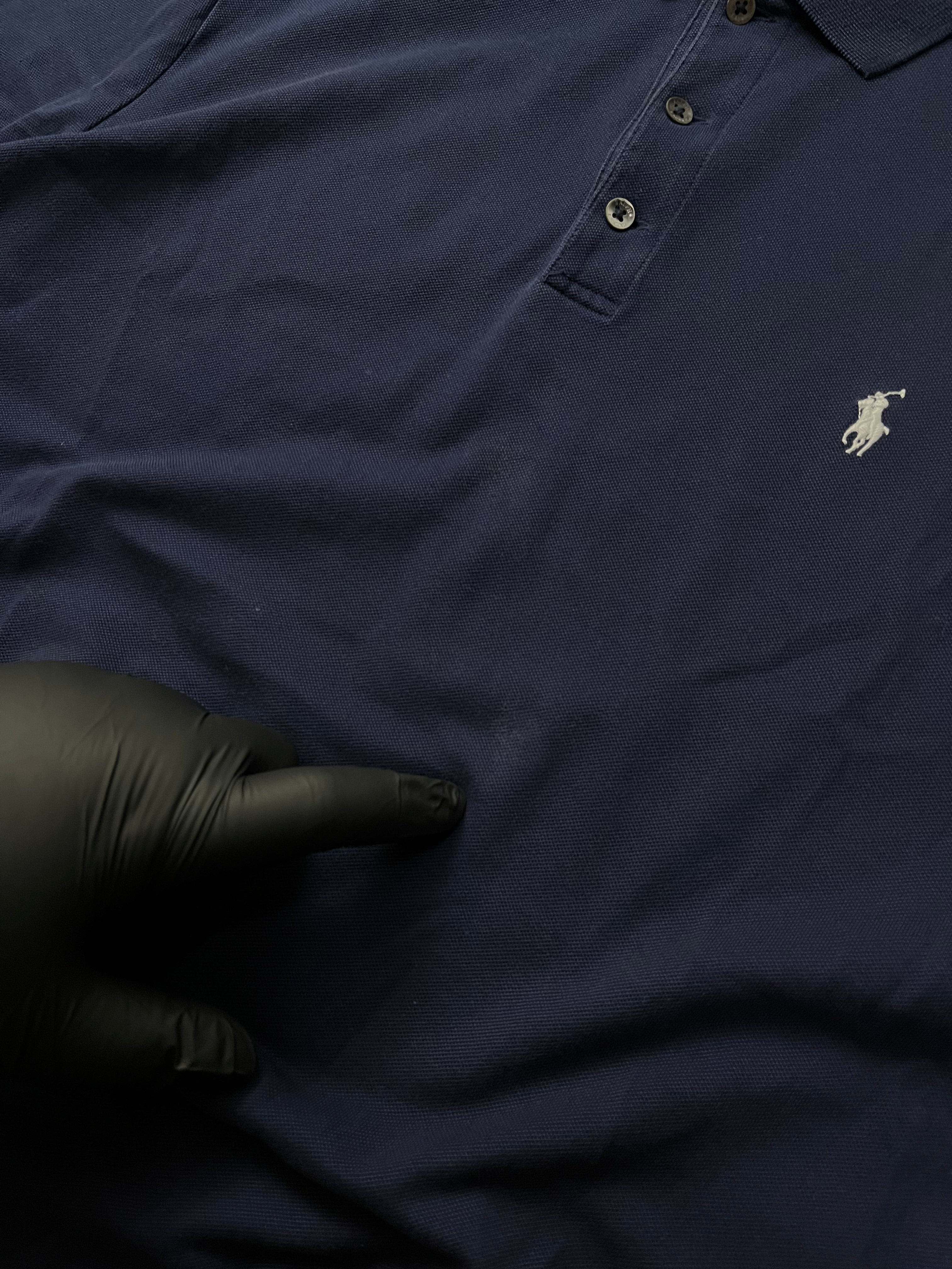Polo Ralph Lauren icon logo textured cotton knit polo in navy