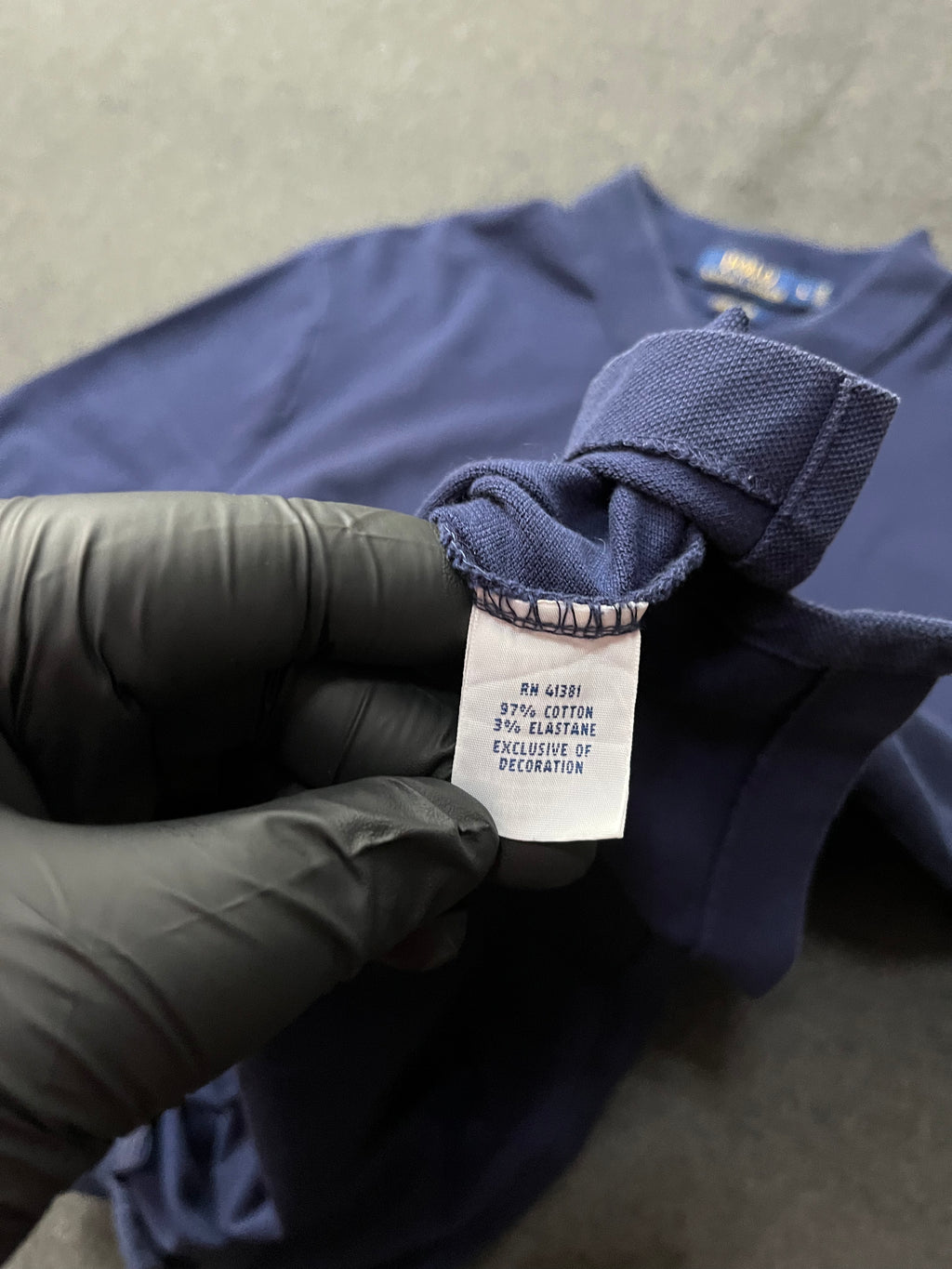 Polo Ralph Lauren icon logo textured cotton knit polo in navy