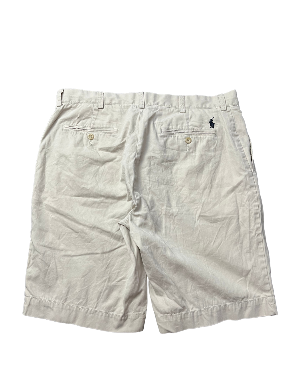 Polo Ralph Lauren Shorts Men's Beige Flat Front Vintage Chino
