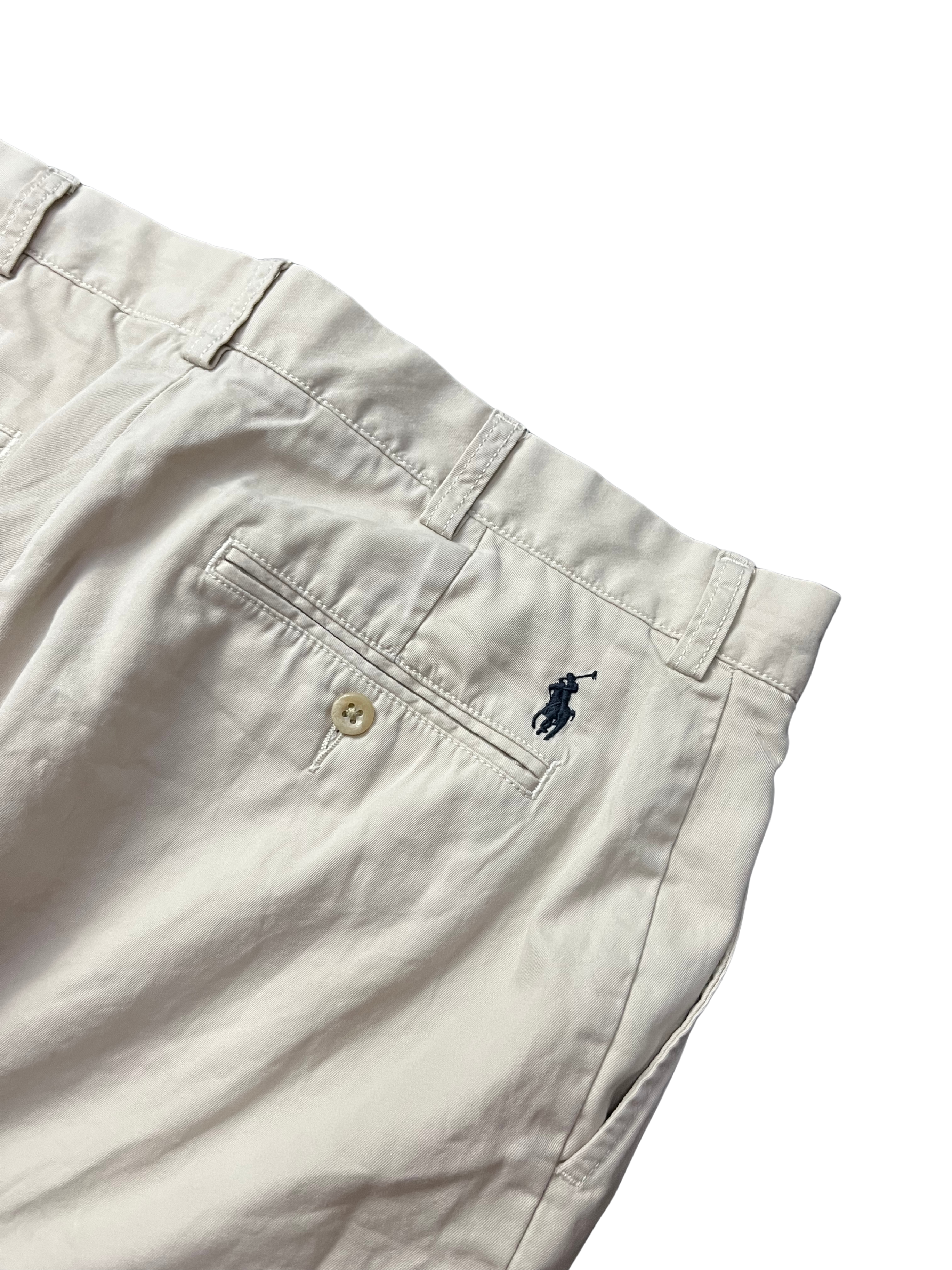 Polo Ralph Lauren Shorts Men's Beige Flat Front Vintage Chino