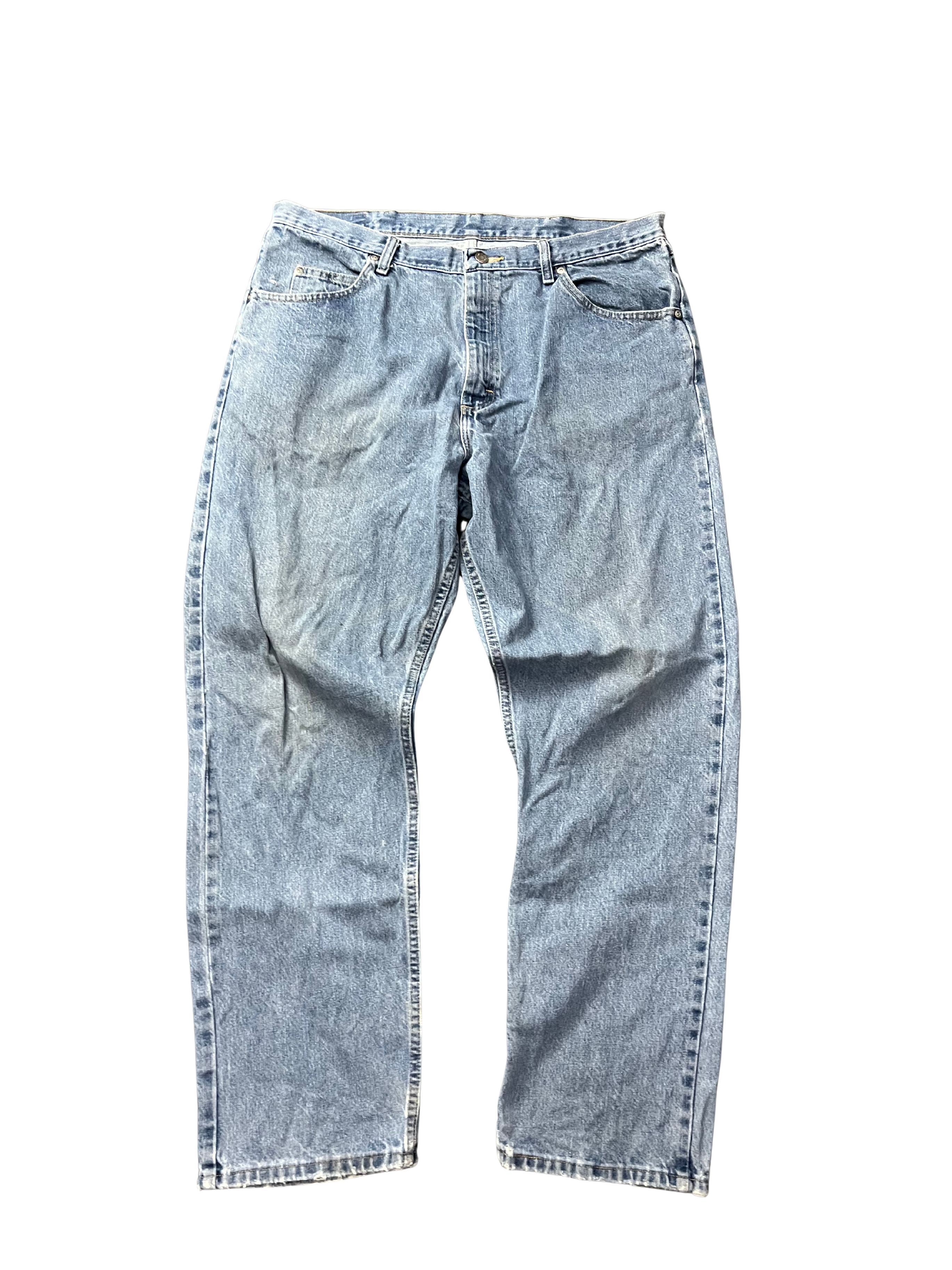 Wrangler Light Wash Blue Denim Cowboy Cut Original Fit