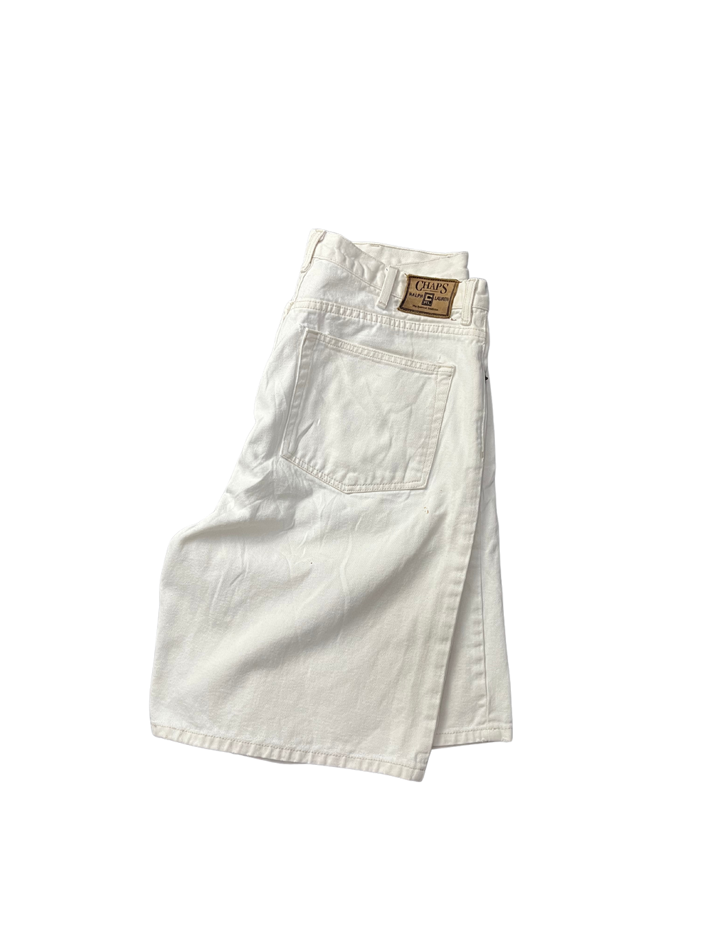 Vintage Ralph Lauren Chaps 90's Cream White Denim Shorts