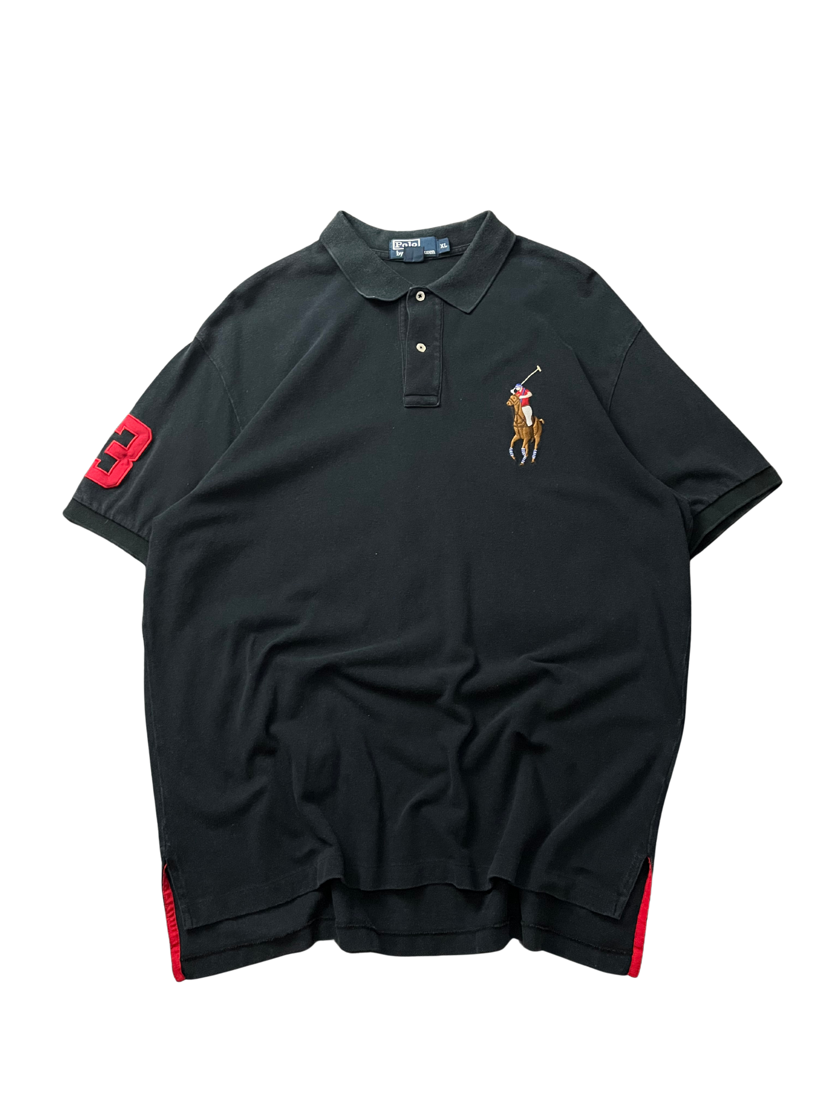 Polo Ralph Lauren Big Pony polo shirt with the number "3" appliqué on the sleeve and red accents