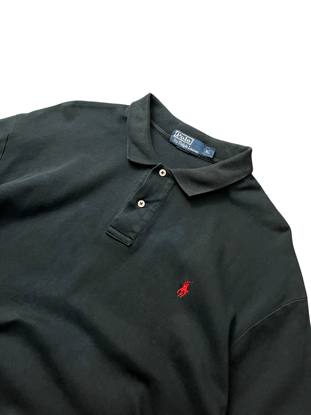 Polo Ralph Lauren short-sleeved polo shirt in black cotton with a red embroidered signature Polo Pony