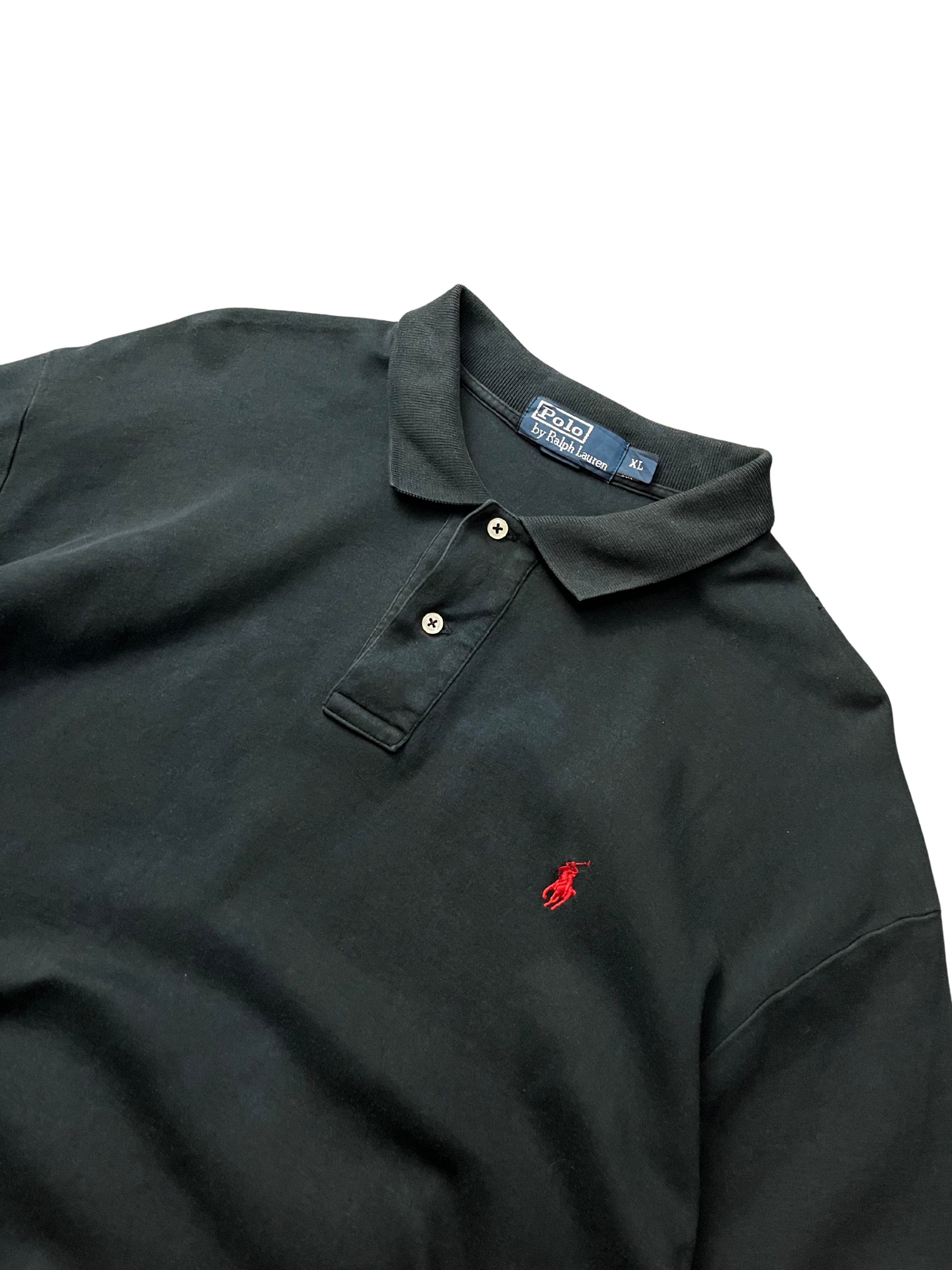 Polo Ralph Lauren short-sleeved polo shirt in black cotton with a red embroidered signature Polo Pony