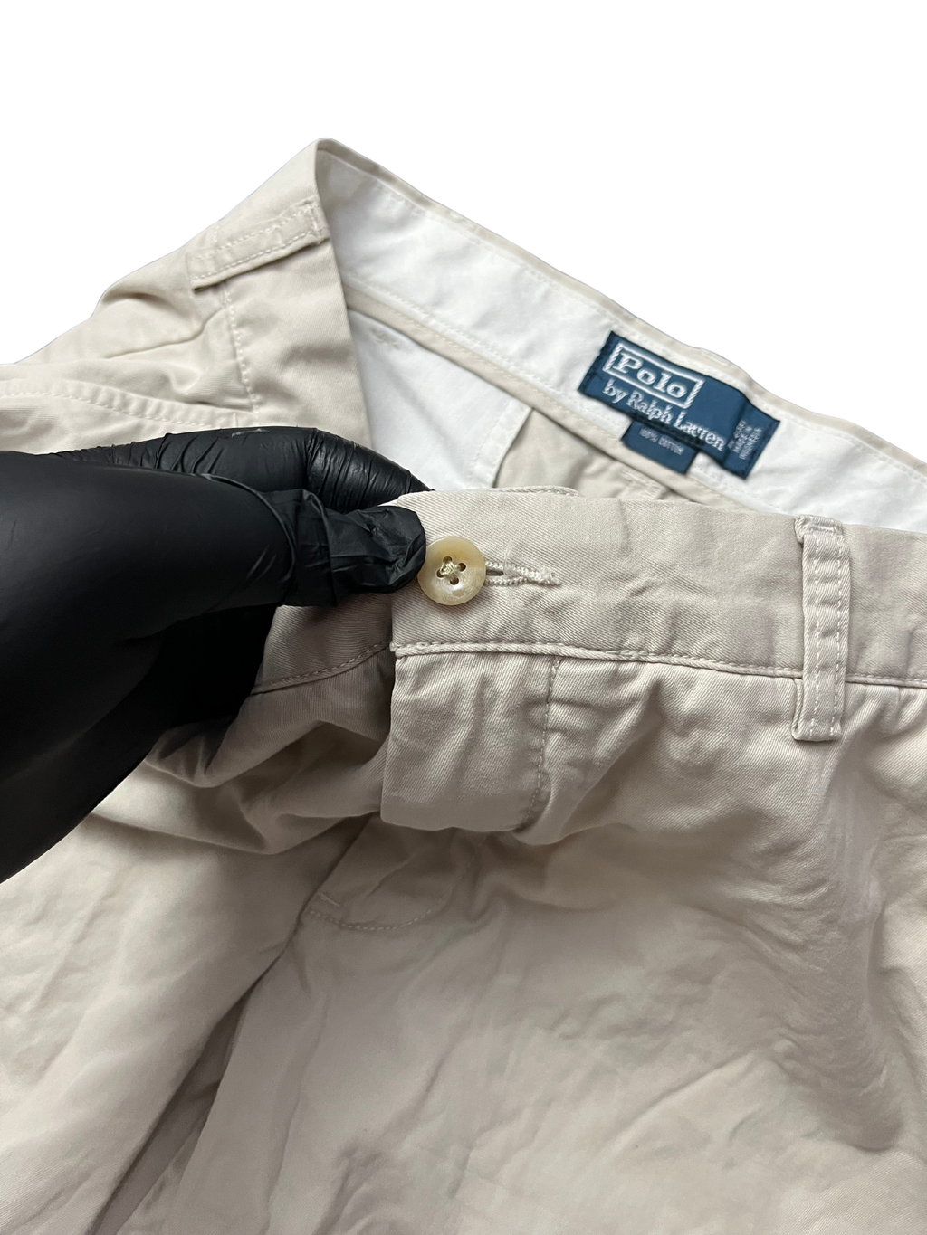 Polo Ralph Lauren Shorts Men's Beige Flat Front Vintage Chino