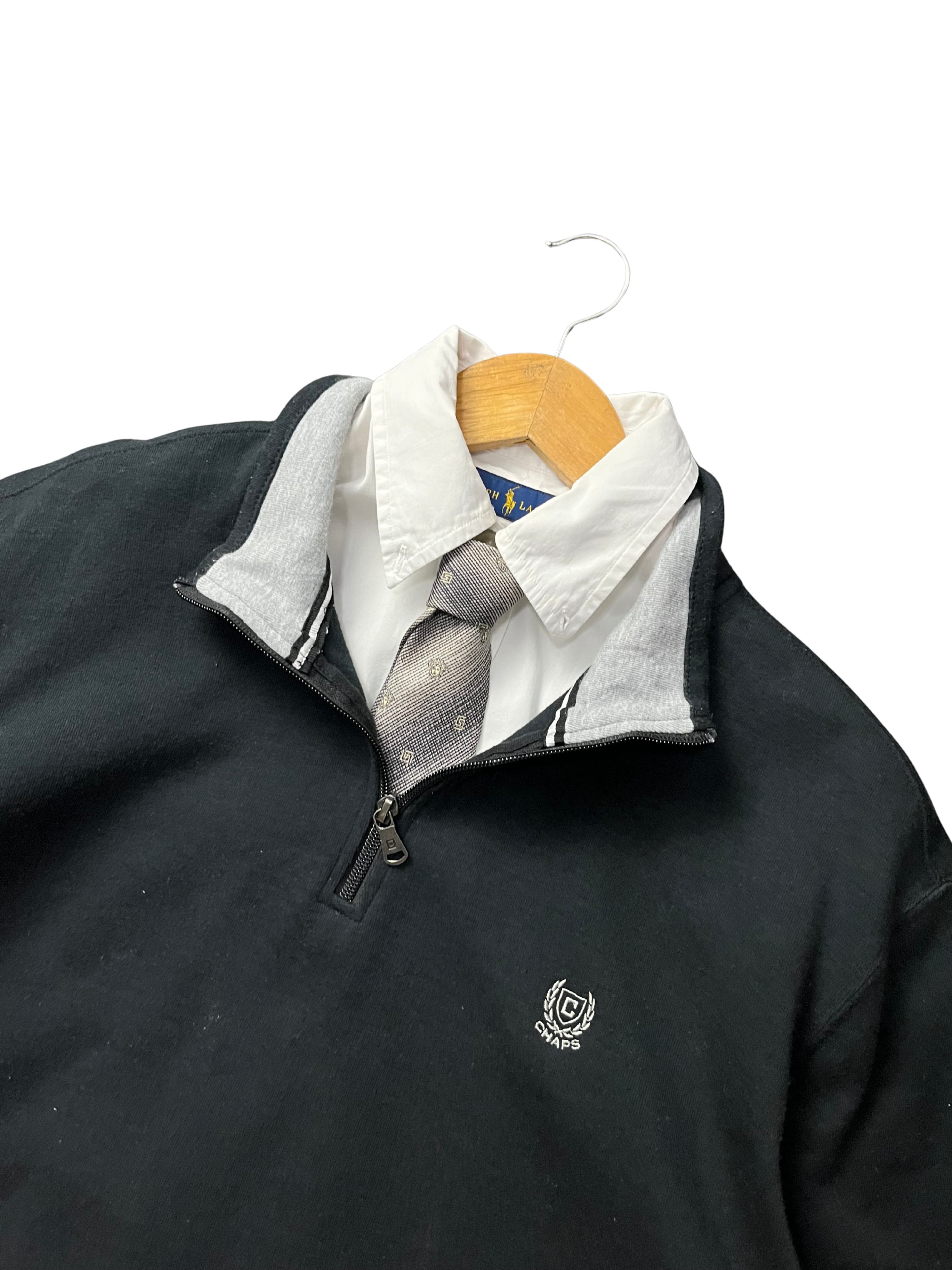 Chaps Men's & Big Men's Quarter Zip Mock Neck Sweater Fleece