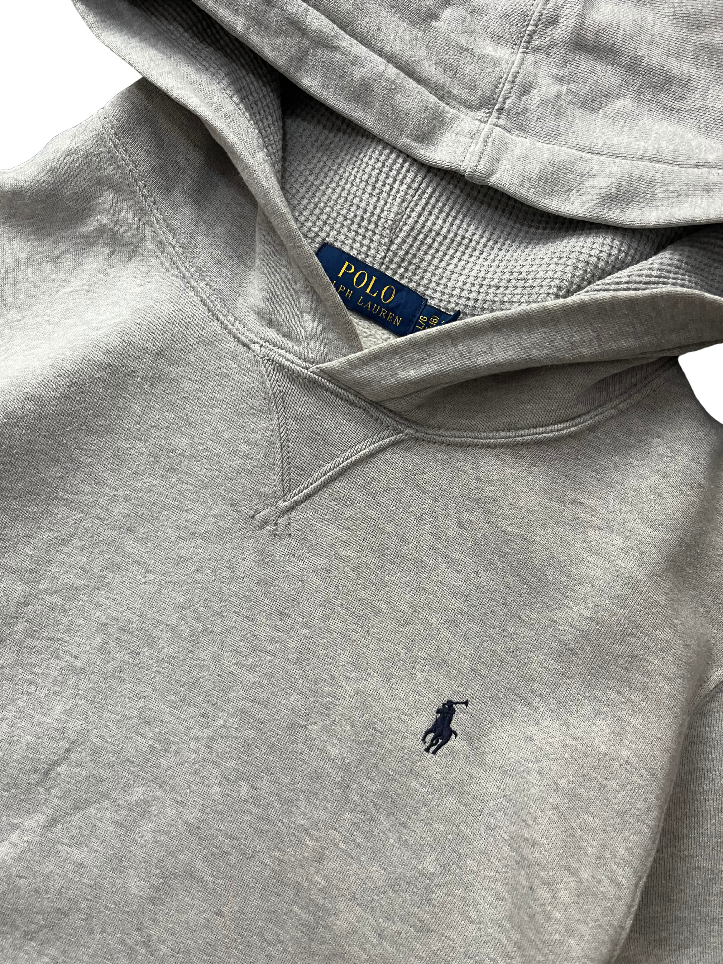 Polo Ralph Lauren Men's Grey Heather Cotton Blend Fleece Lined Pullover Hoodie